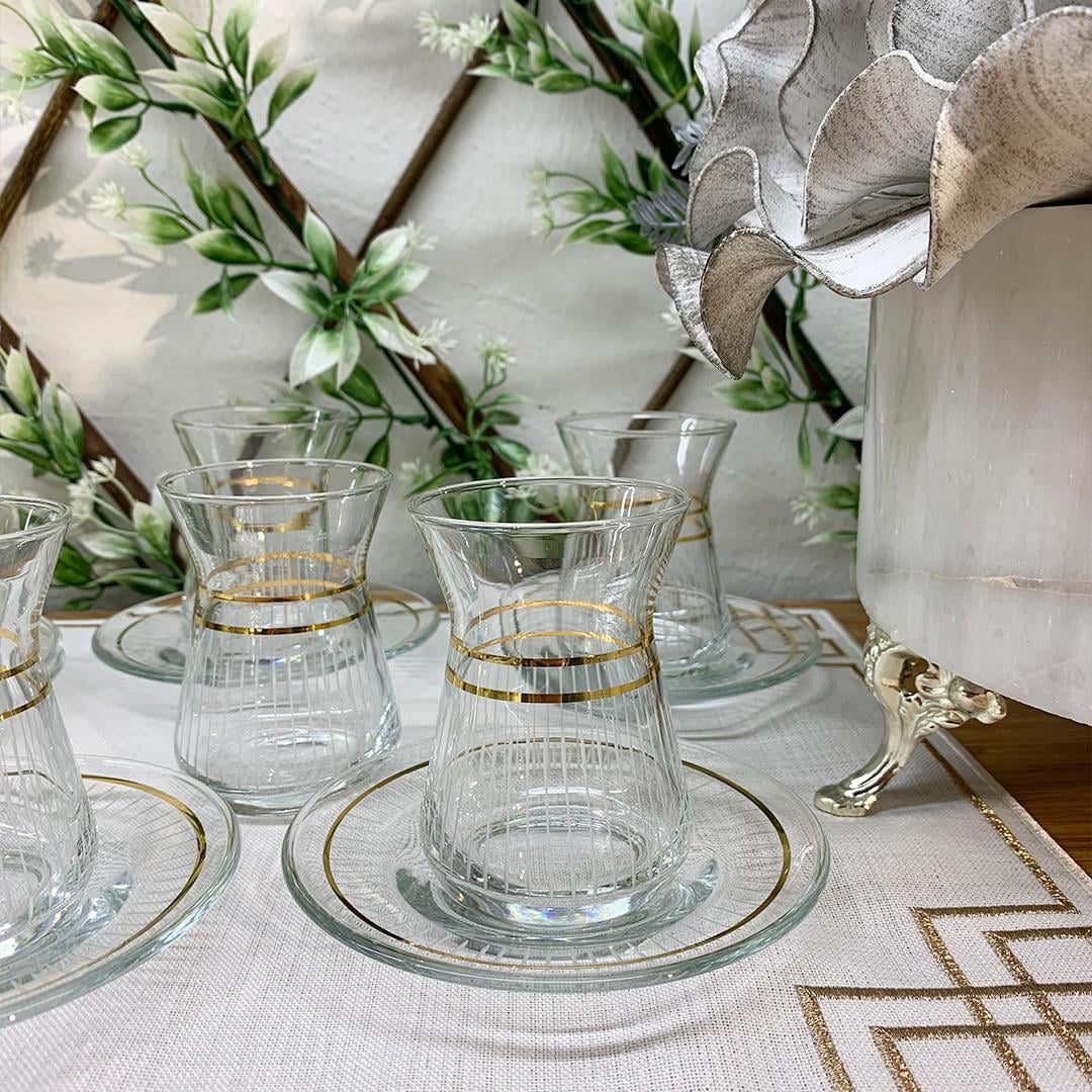 Tea GlassesUrla 12 Piece Tea Set - Gold