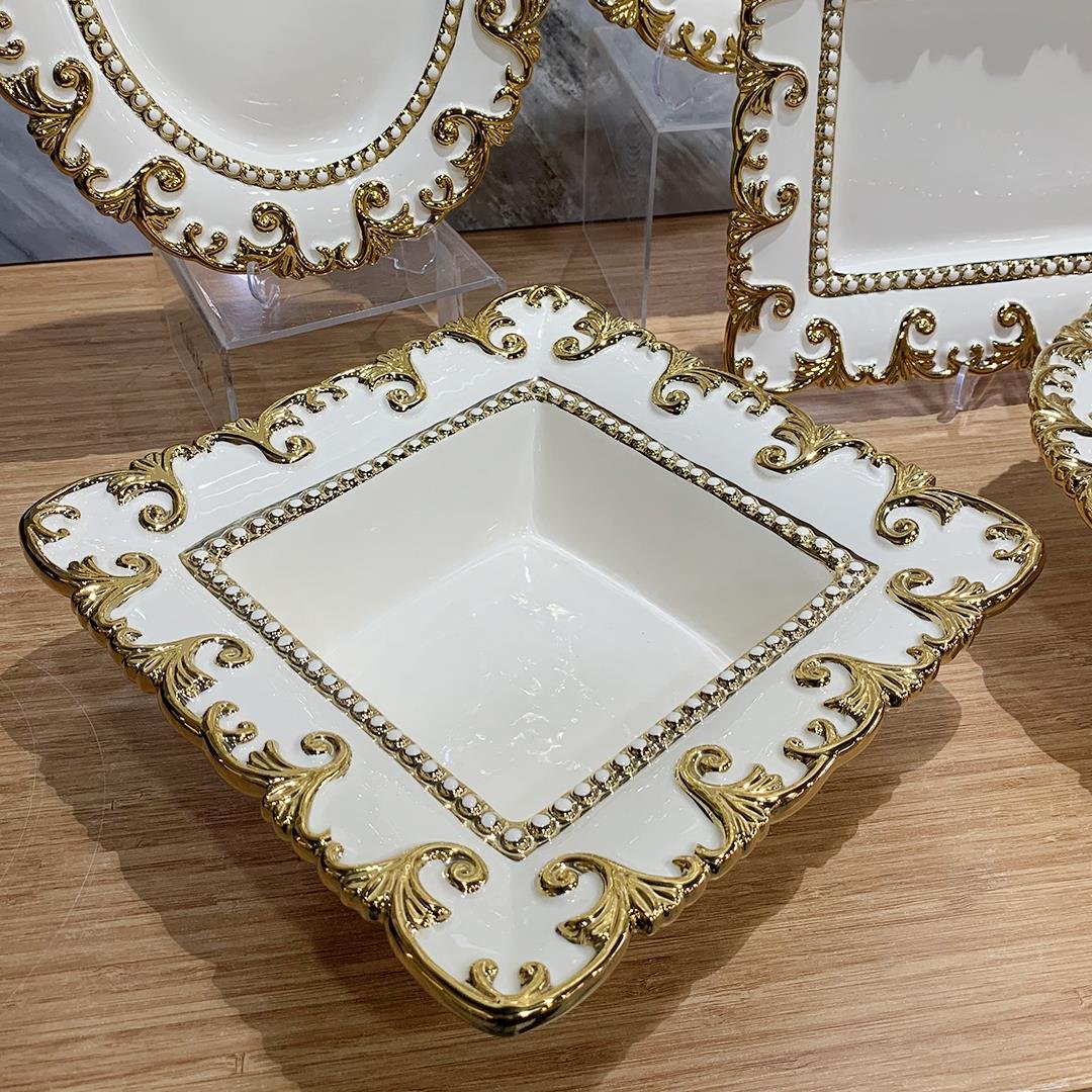 Serving Sets for DinnerVionte 5 Piece Tableware Presentation Set - Gold