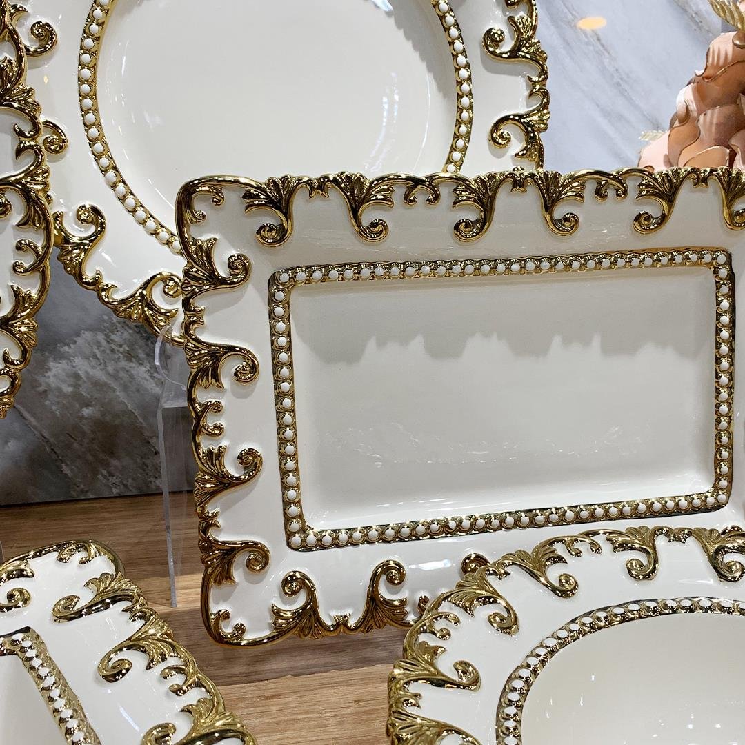 Serving Sets for DinnerVionte 5 Piece Tableware Presentation Set - Gold