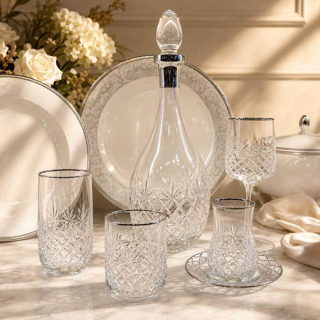 Bardak SetleriWedding 61 Parça Bardak Takımı Platin