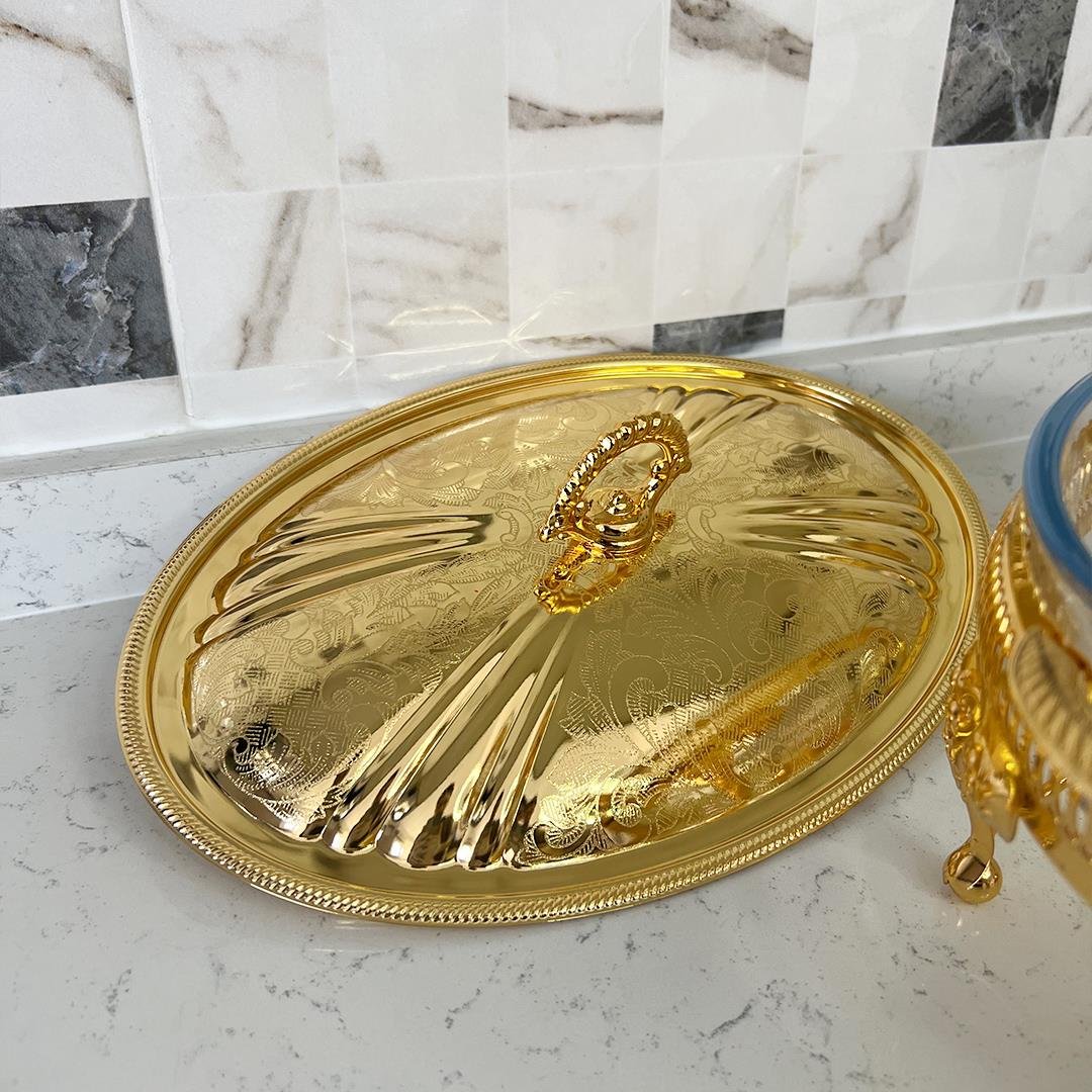 Serving PlateWinterbach Isıtıcılı Oval Küçük Servis Seti Gold
