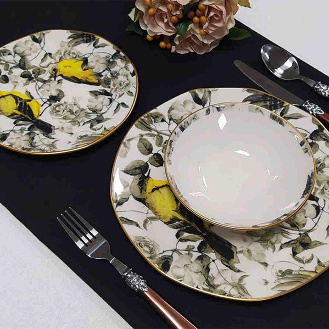 Dinner Set for 6Yellow Bird Porselen 24 Parça 6 Kişilik Yemek Takımı