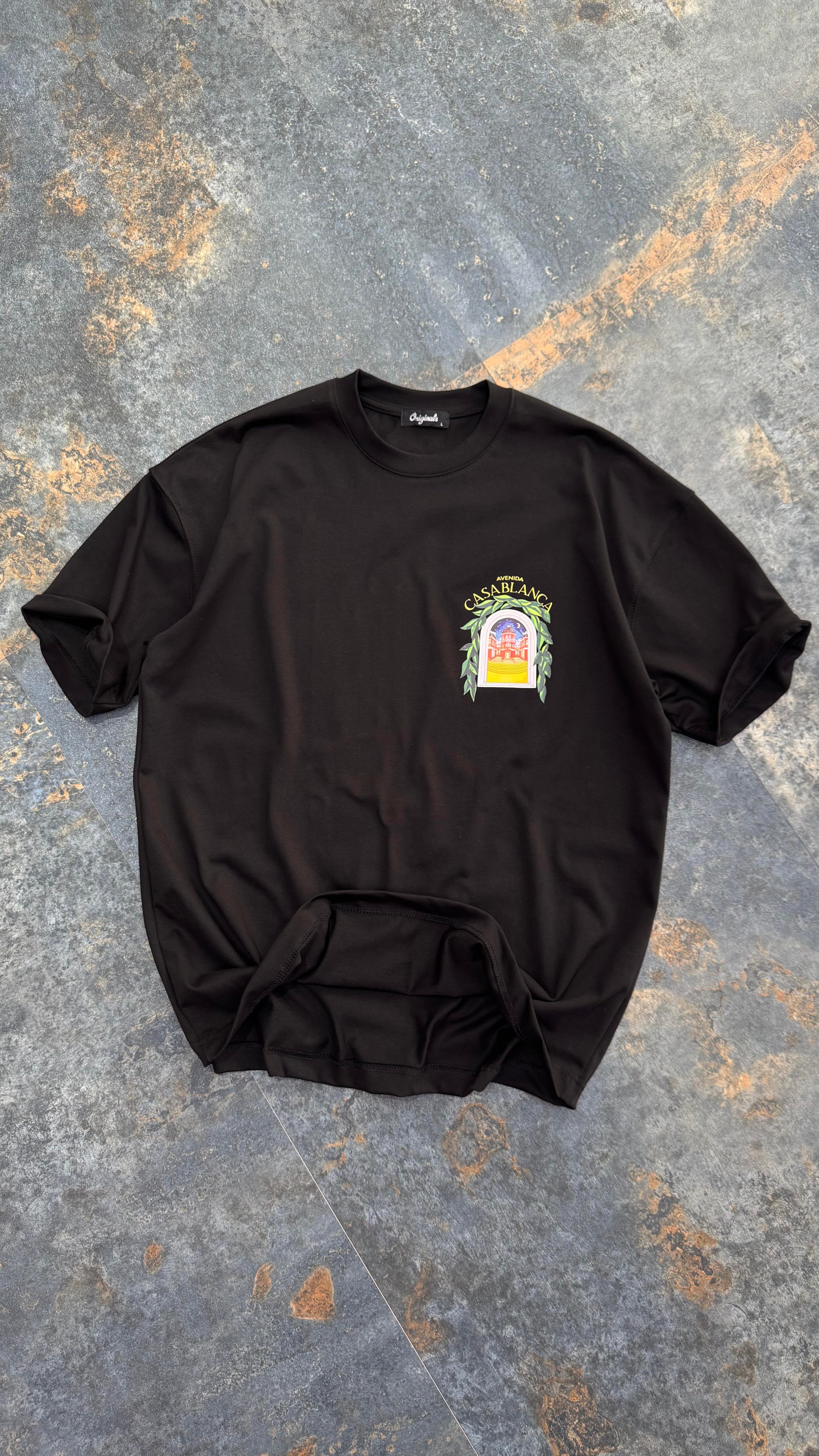 Casablanca Baskılı Beyaz Oversize T-Shirt