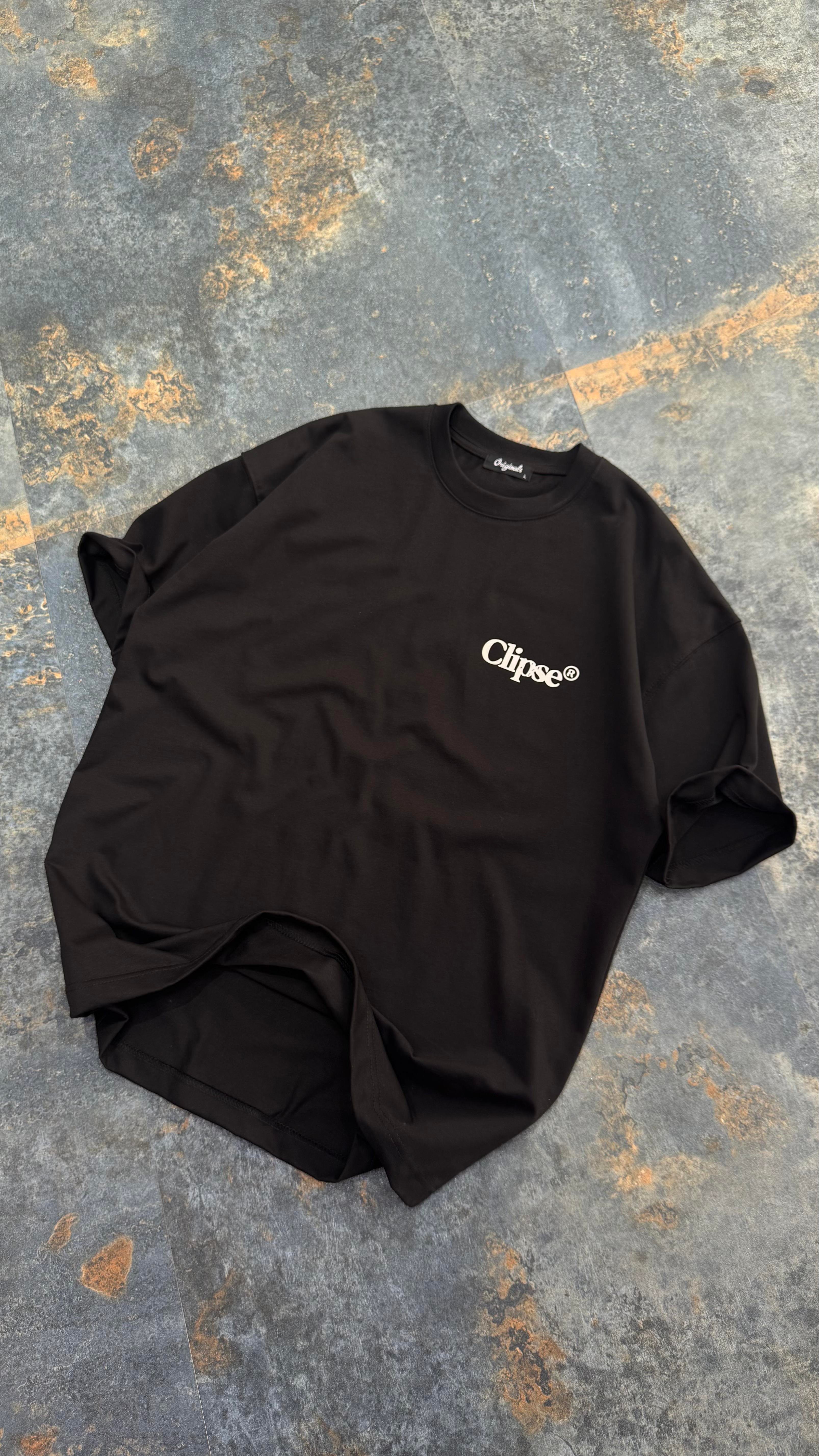 Castle Core Baskılı Siyah Oversize T-Shirt