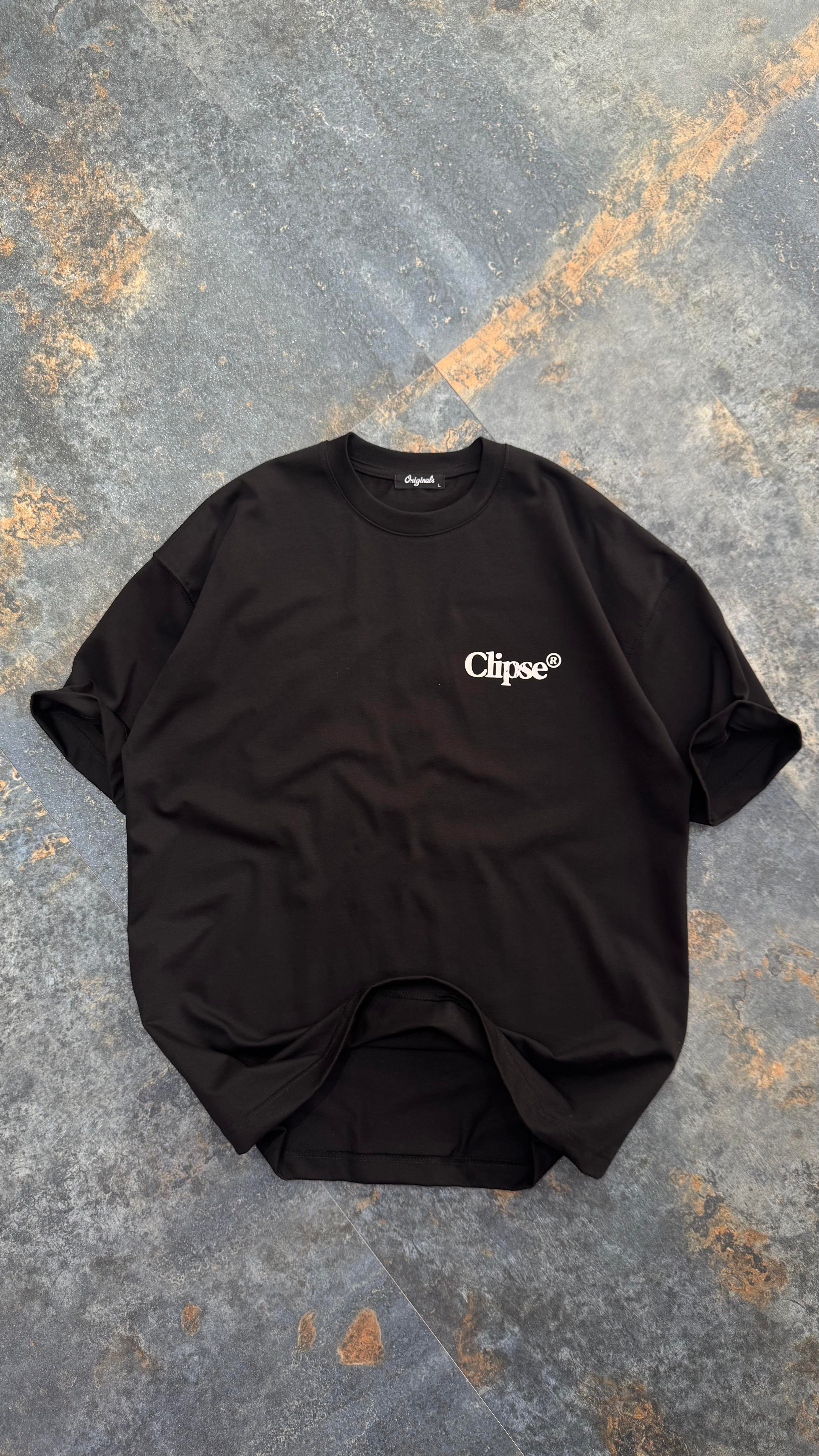 Castle Core Baskılı Siyah Oversize T-Shirt