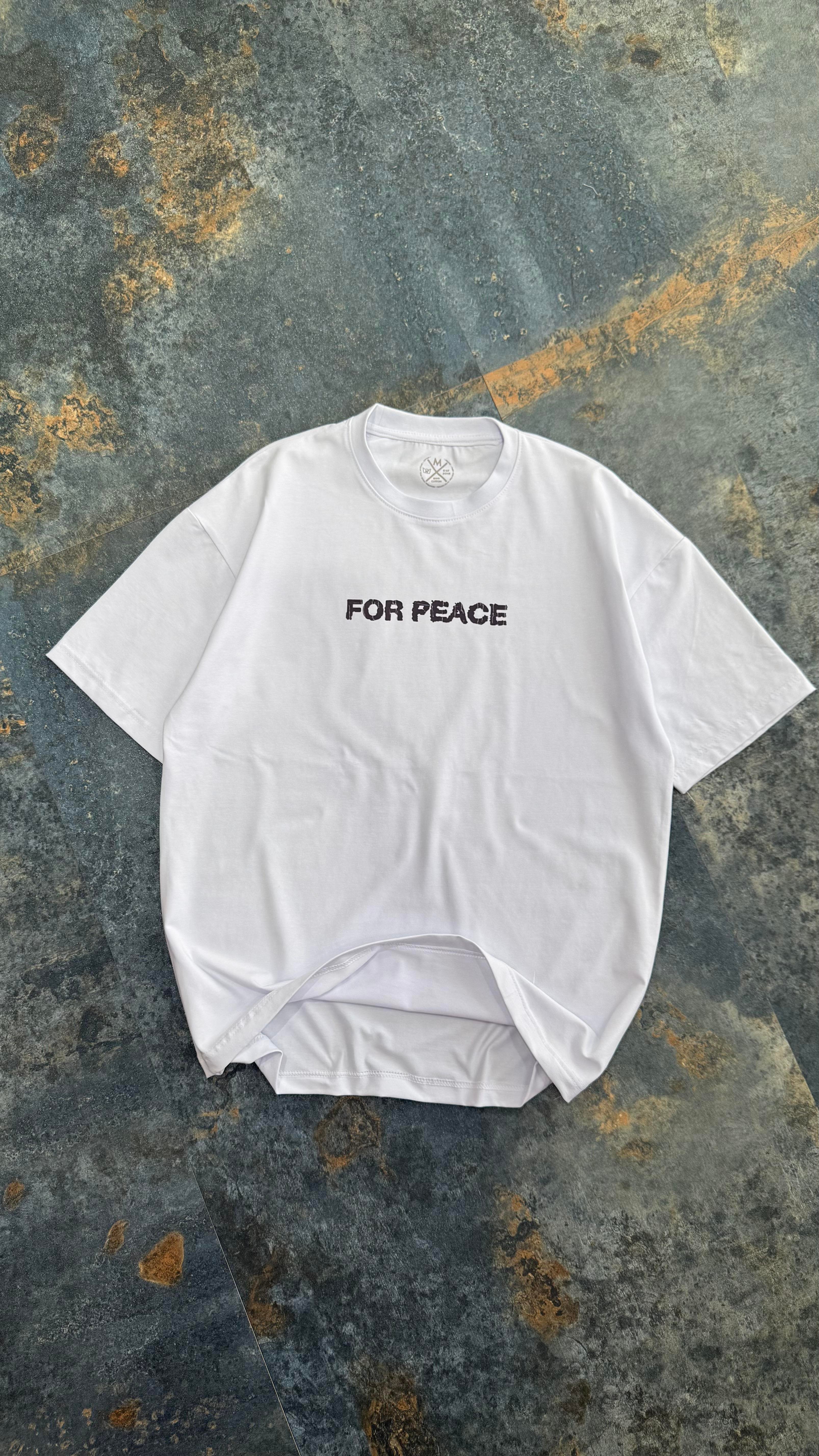 ForPeace Baskılı Beyaz Oversize T-Shirt
