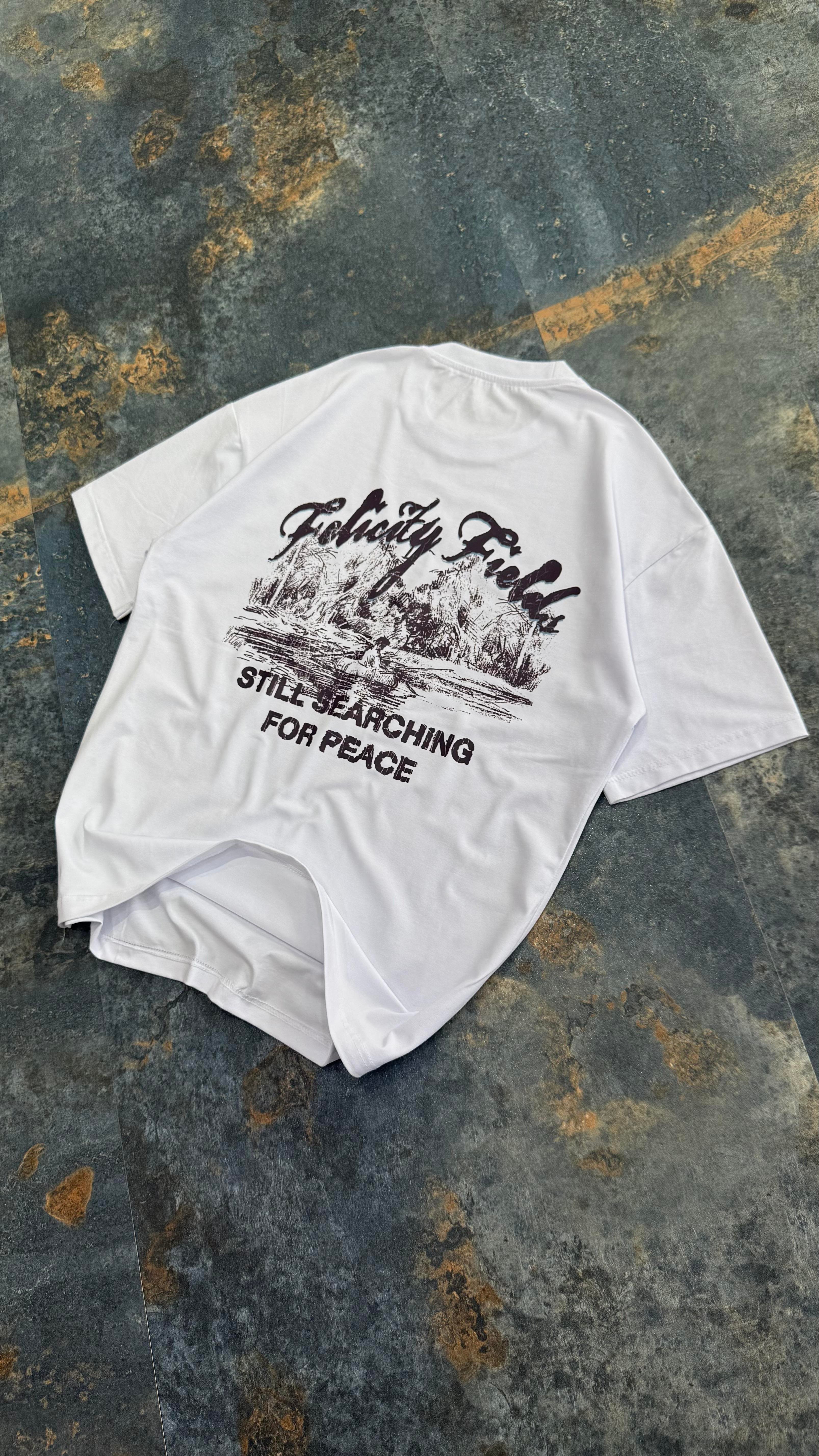 ForPeace Baskılı Beyaz Oversize T-Shirt