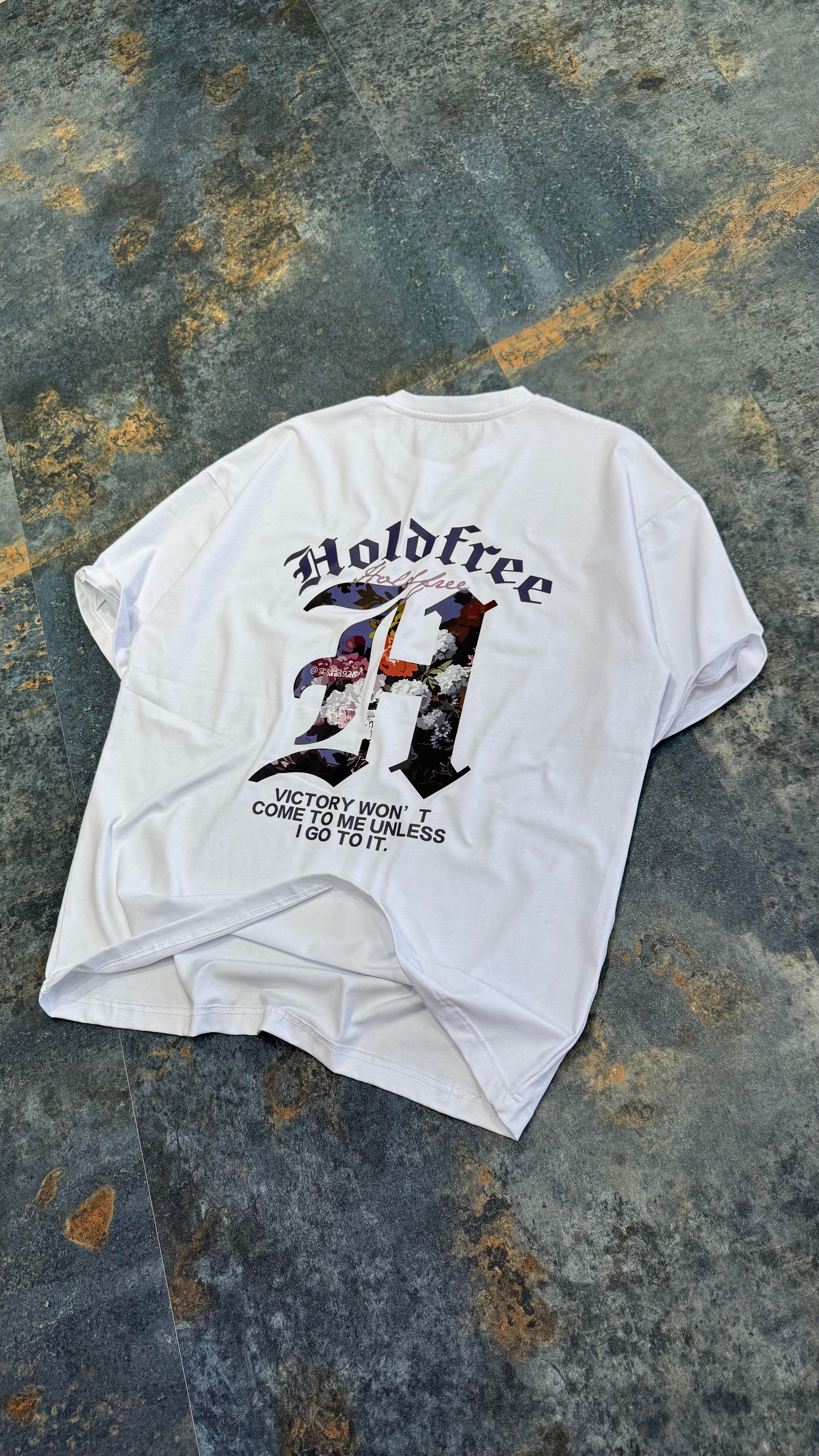 HoldFree Baskılı Siyah Oversize T-Shirt