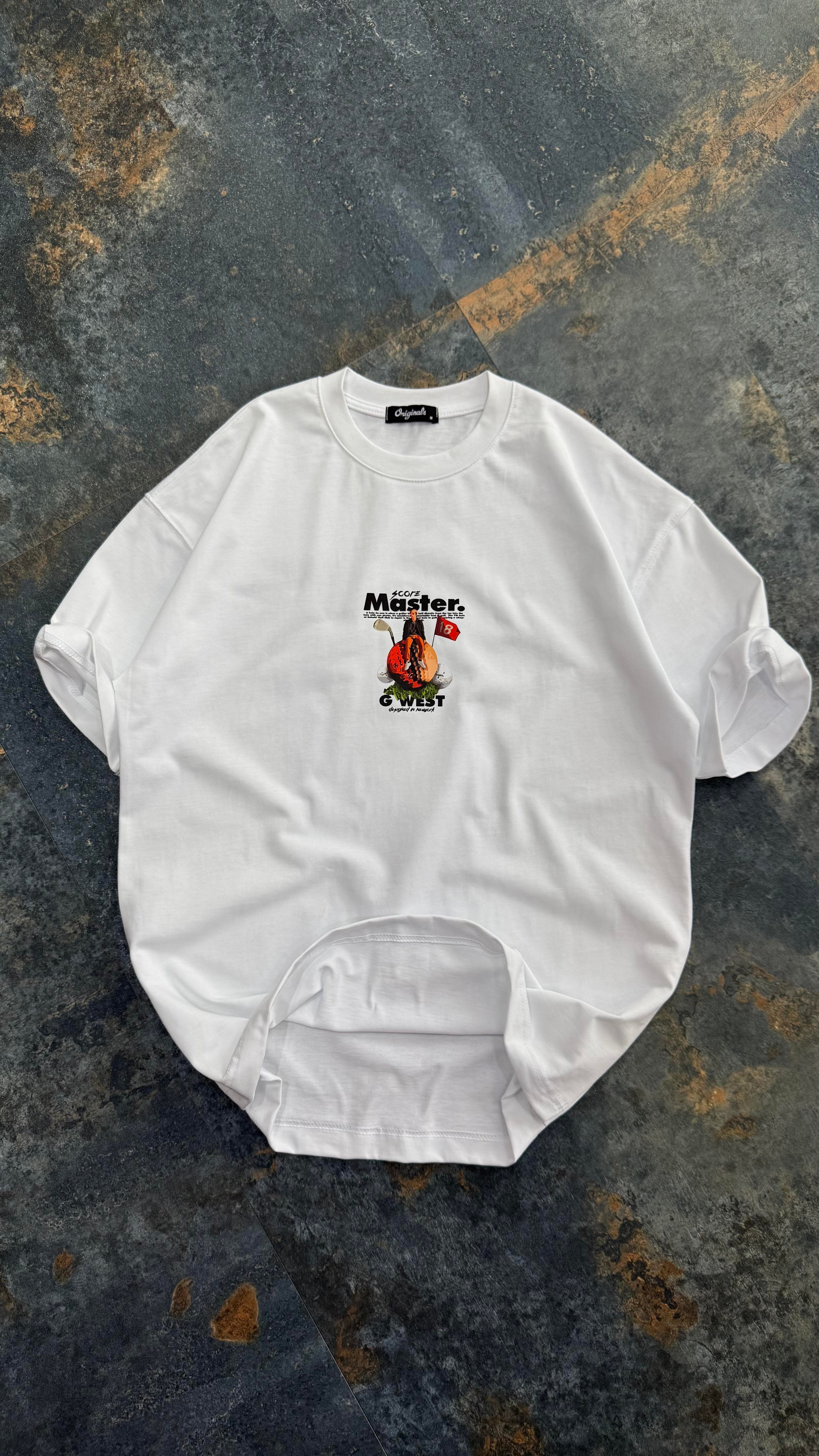Master Baskılı Siyah Oversize T-Shirt