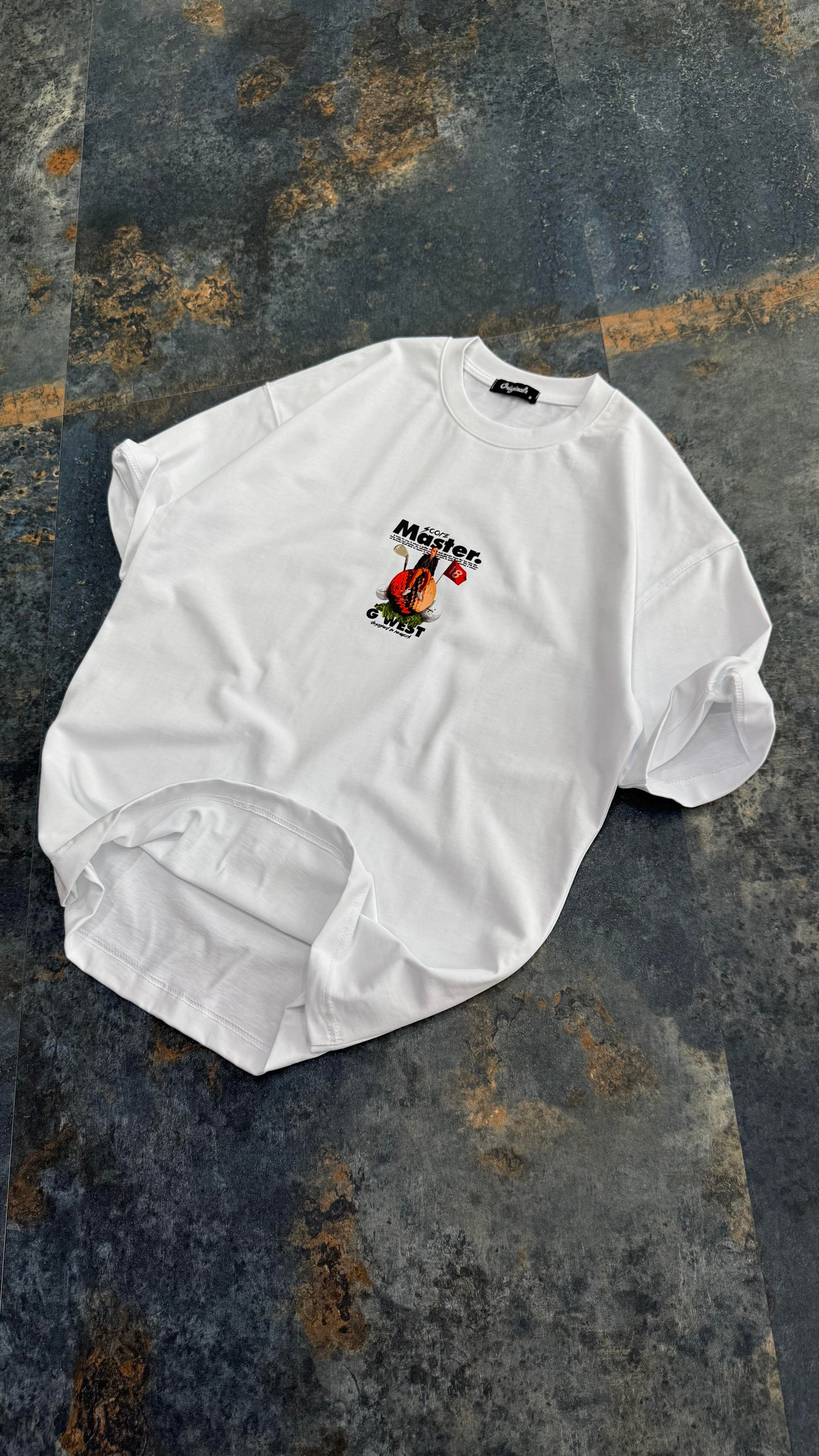 Master Baskılı Siyah Oversize T-Shirt