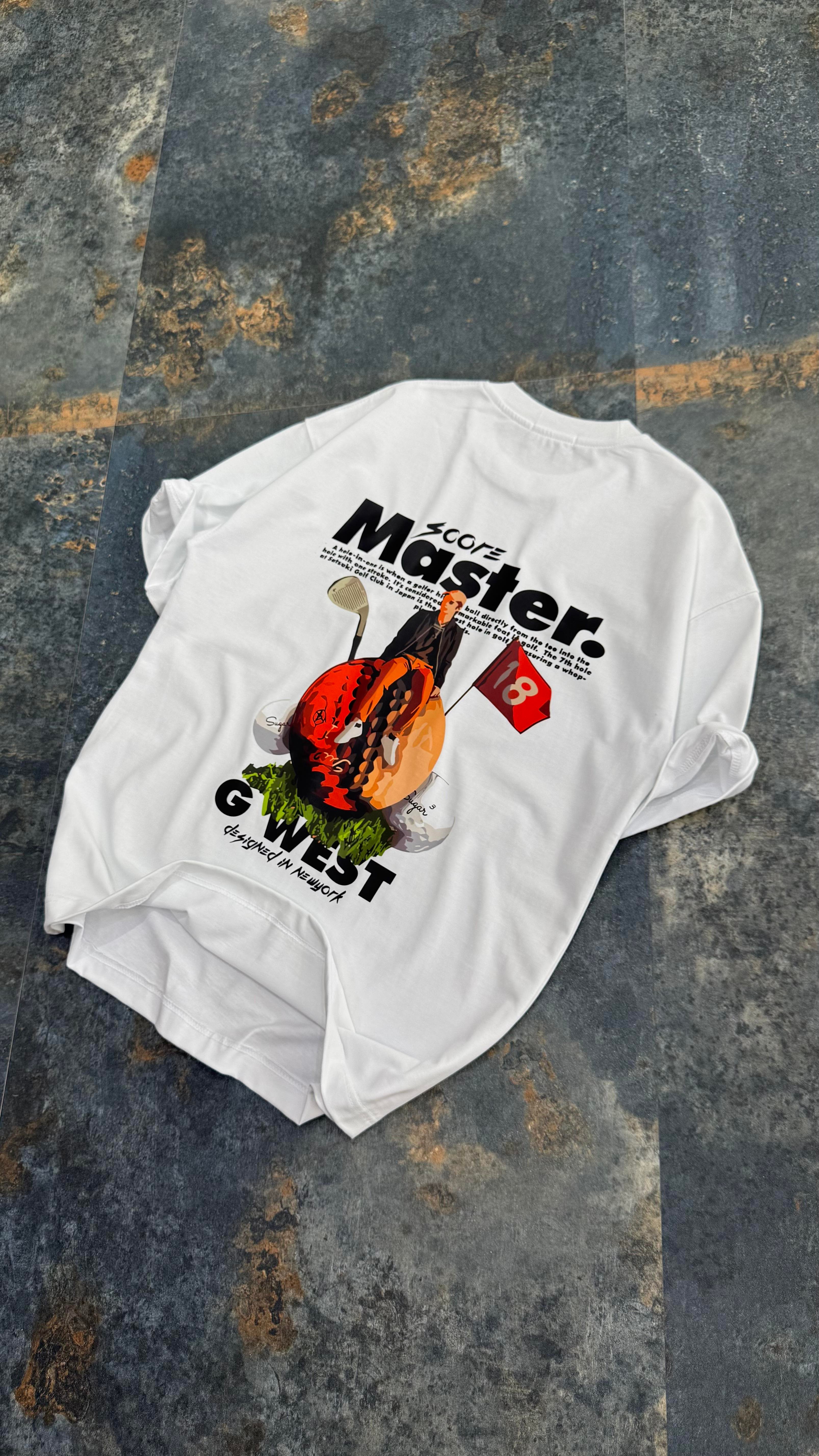 Master Baskılı Siyah Oversize T-Shirt