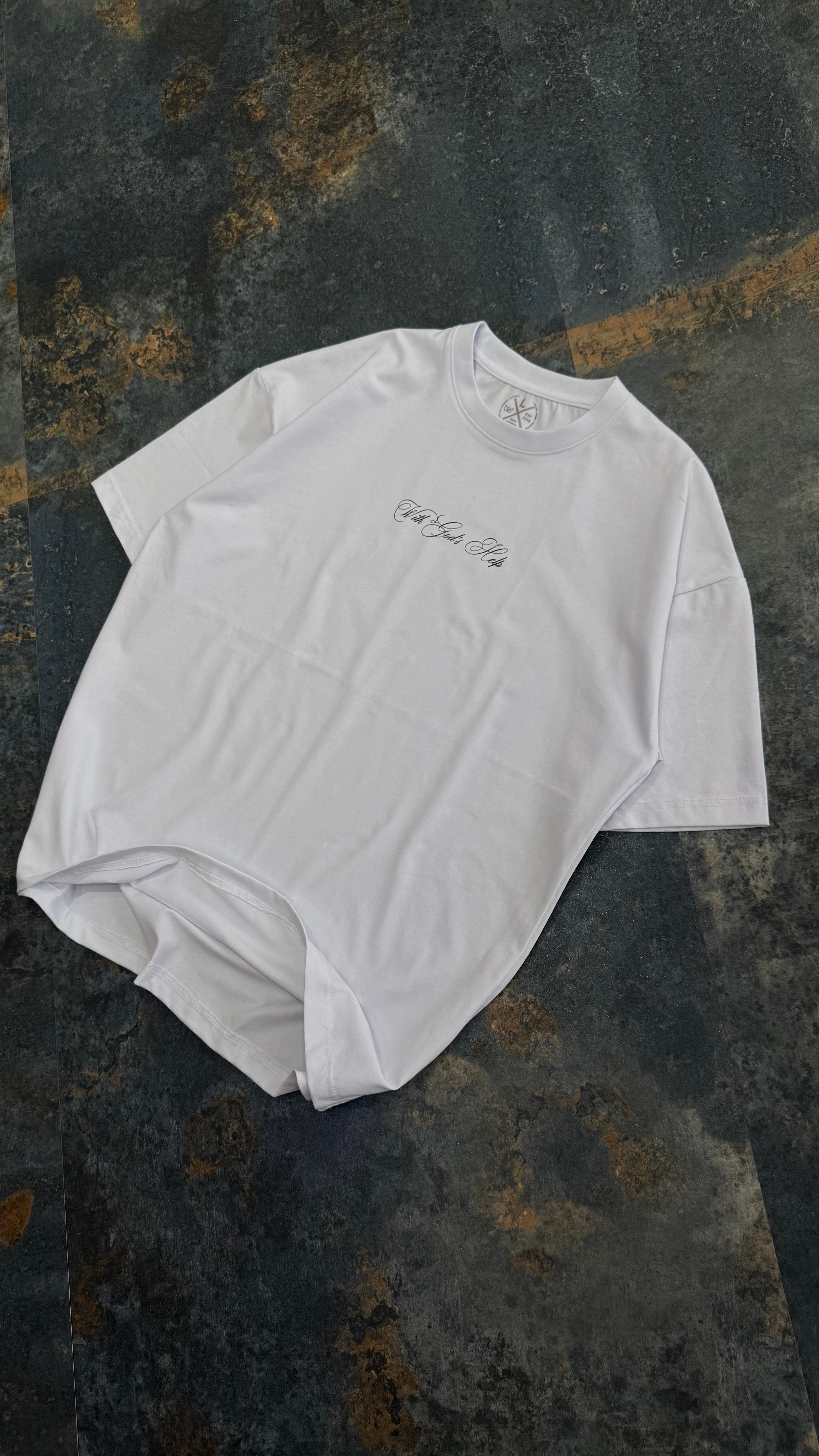 Revelation Baskılı Beyaz Oversize T-Shirt