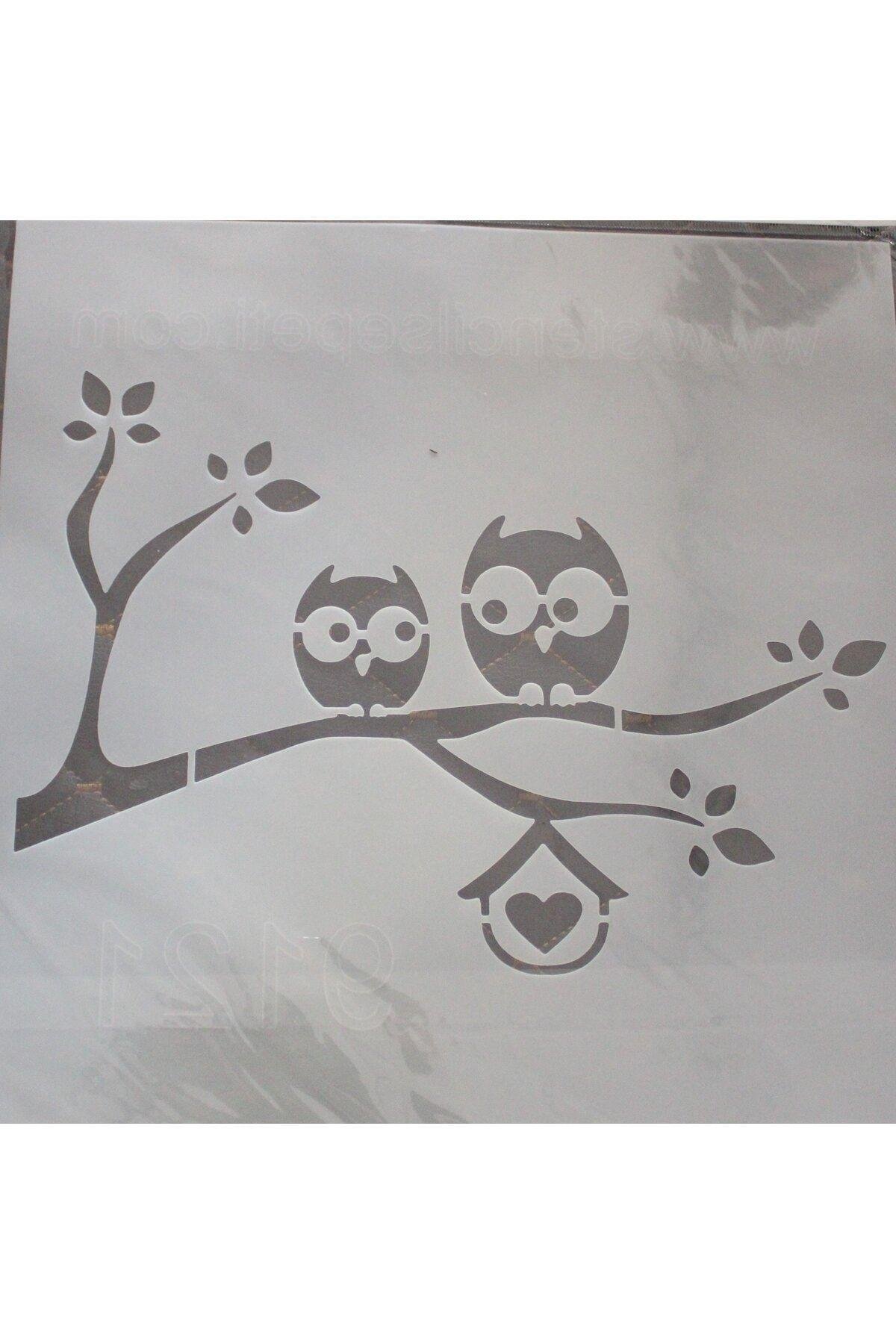 9121 Dalda 2 Baykuş stencil Şanlon 30x30