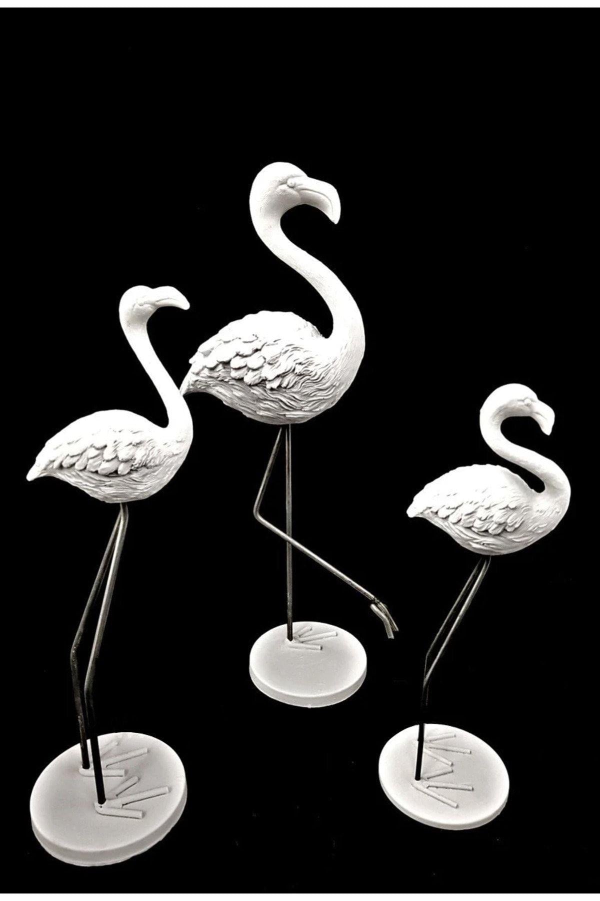 Metal Ayaklı 3 Lü Flamingo