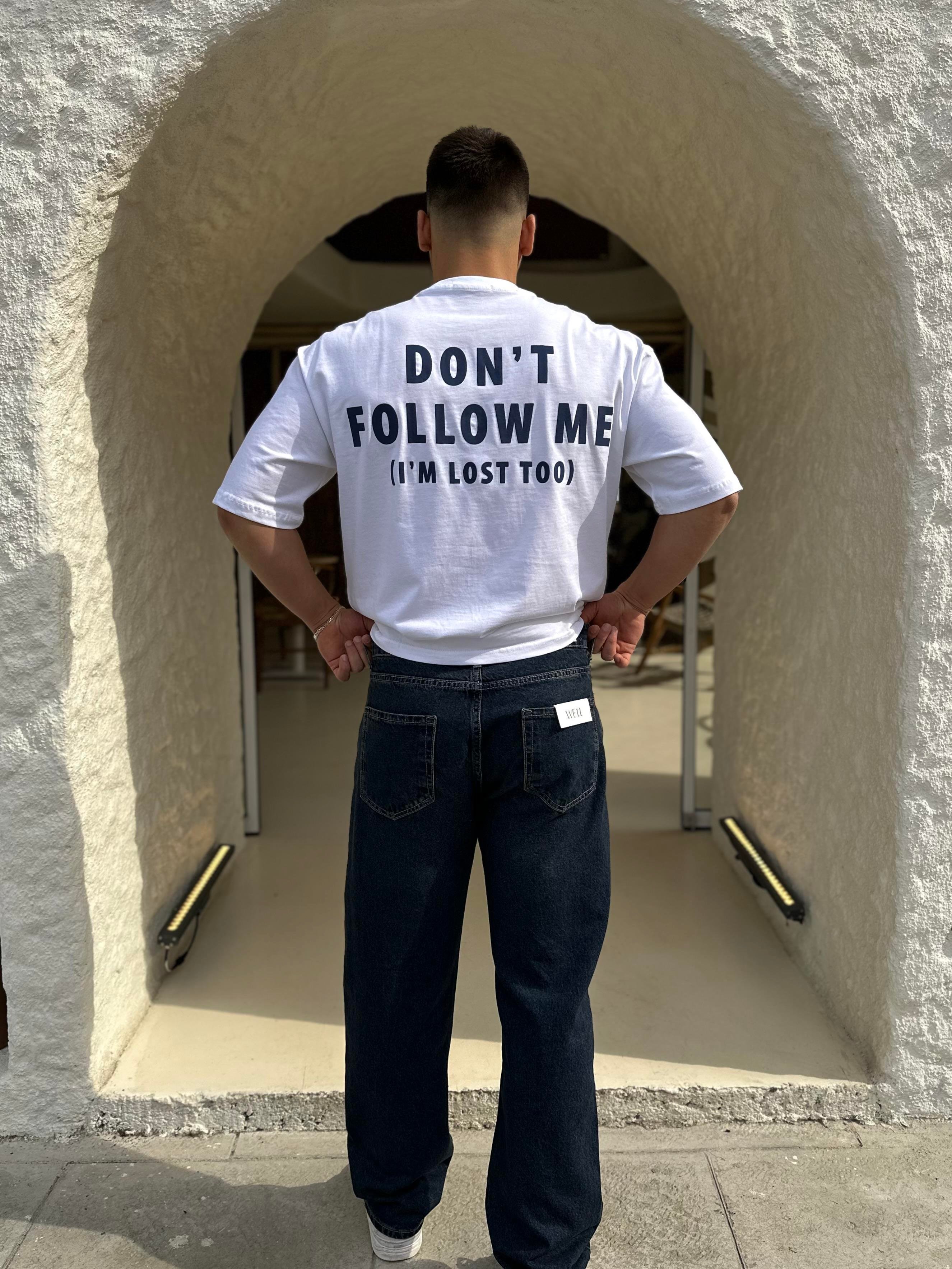 I'm Lost Oversize Tshirt Beyaz