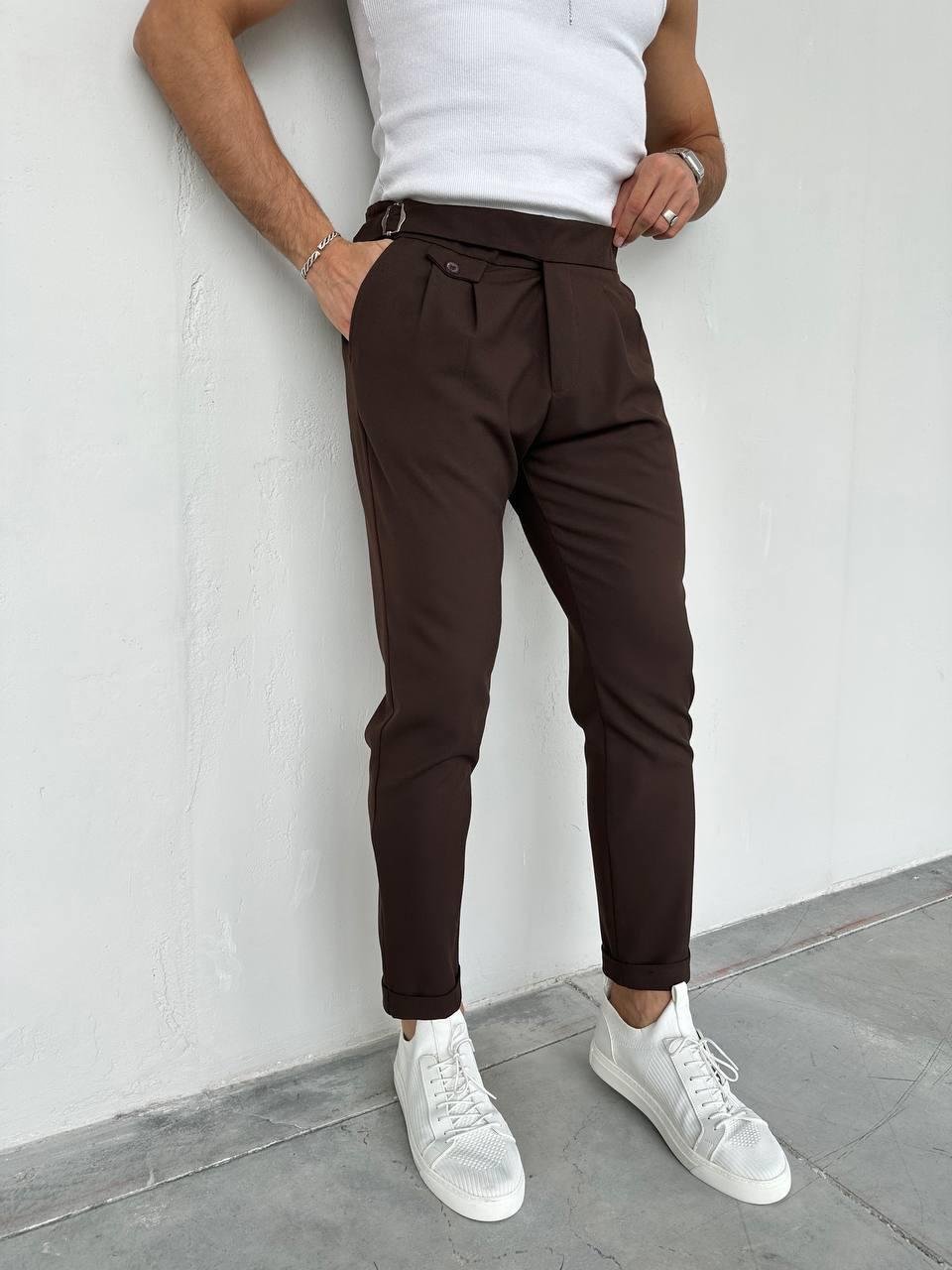İtalyan Kesim Slim Pantolon Kahve