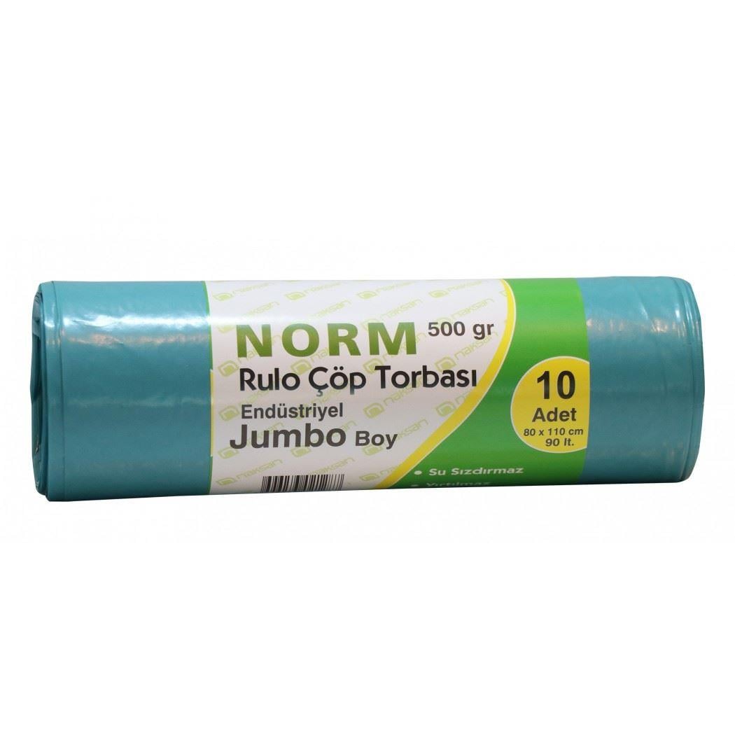 NORM ENDÜSTRİYEL ÇÖP TORBASI JUMBO BOY SİYAH  80X110 CM 500 GR.(1 KOLİ )