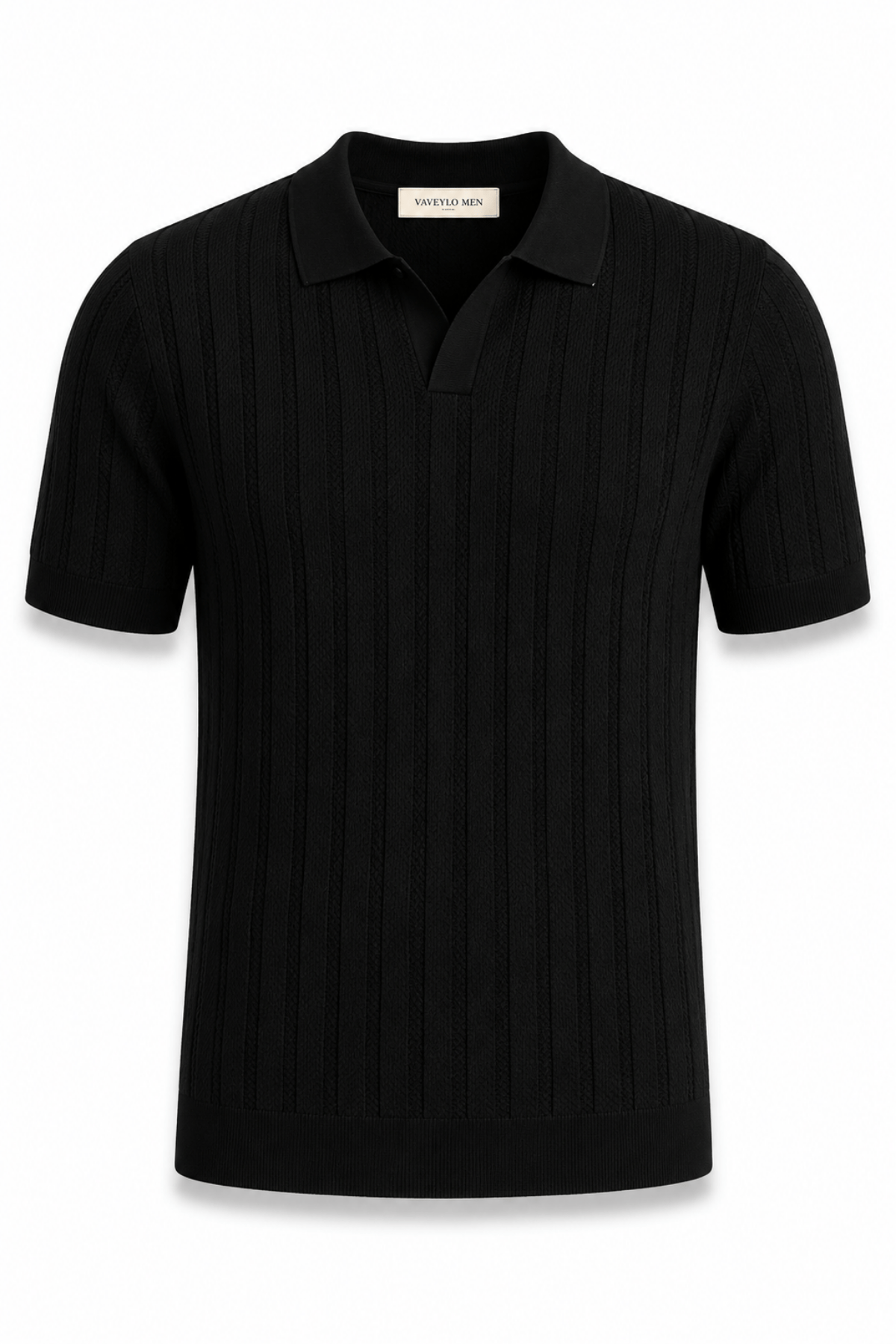 Rupert Kendinden Şeritli Old Money Polo Yaka T-shirt Siyah