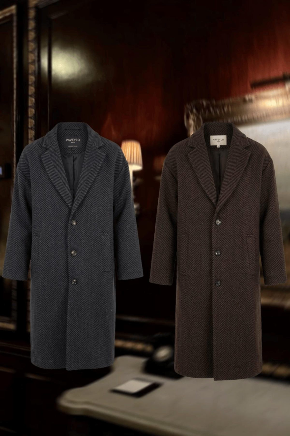 The Windsor Balıksırtı Yün Karışımlı Old Money Oversize Palto Kahverengi VV7