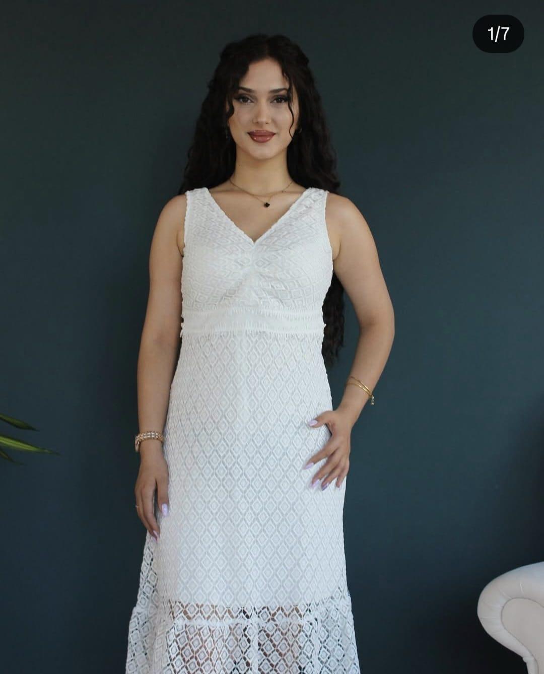 Dantel Detay Elbise Maxi Boy