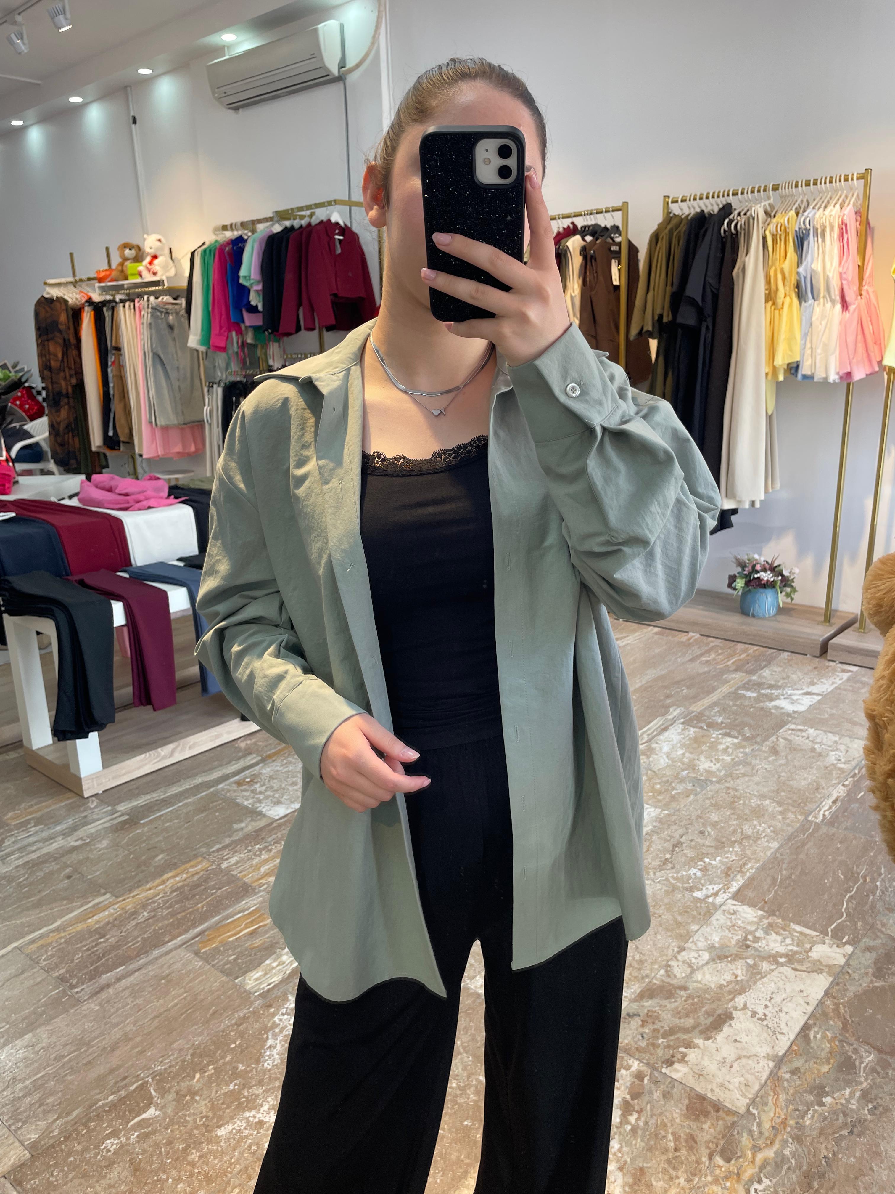 Oversize Gömlek Yeşil
