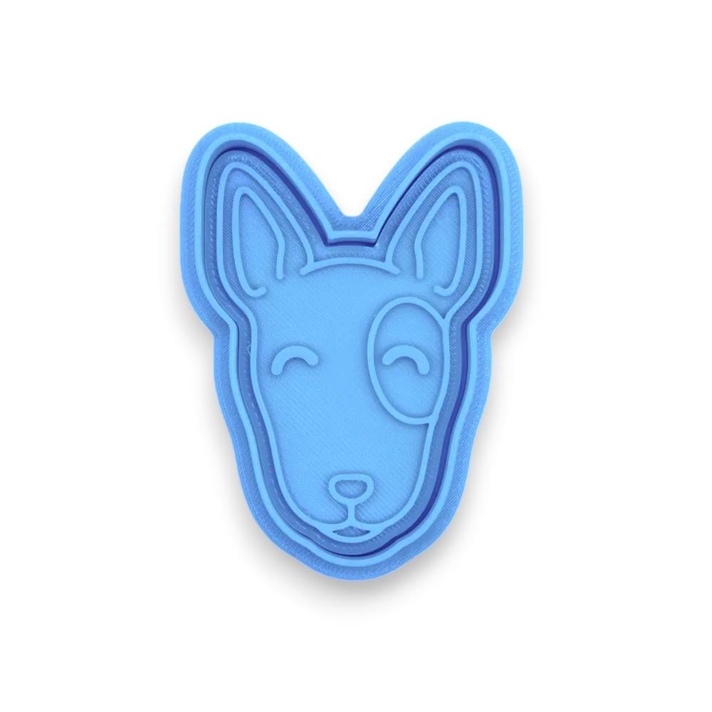 Köpek - Bull terrier başlı kurabiye kalıbı / damga