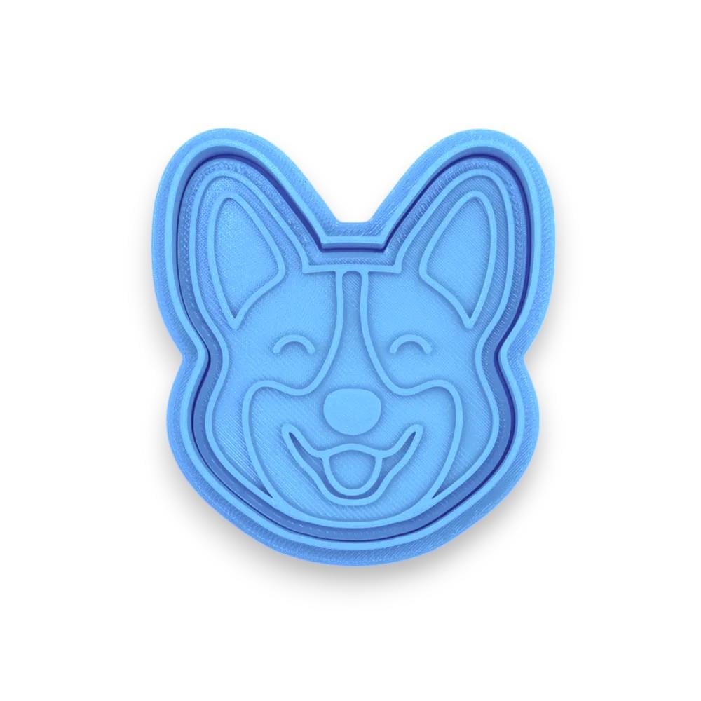 Köpek - Corgi başlı kurabiye kalıbı / damgası 