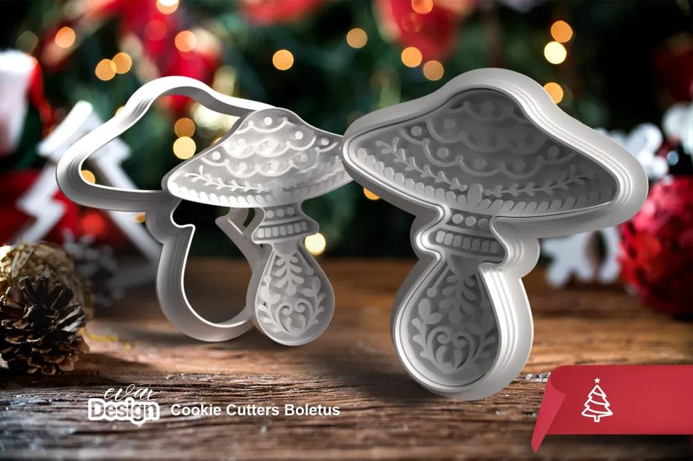 Mantar Noel Yılbaşı 2 Parça Kurabiye Kalıbı Kesici 7