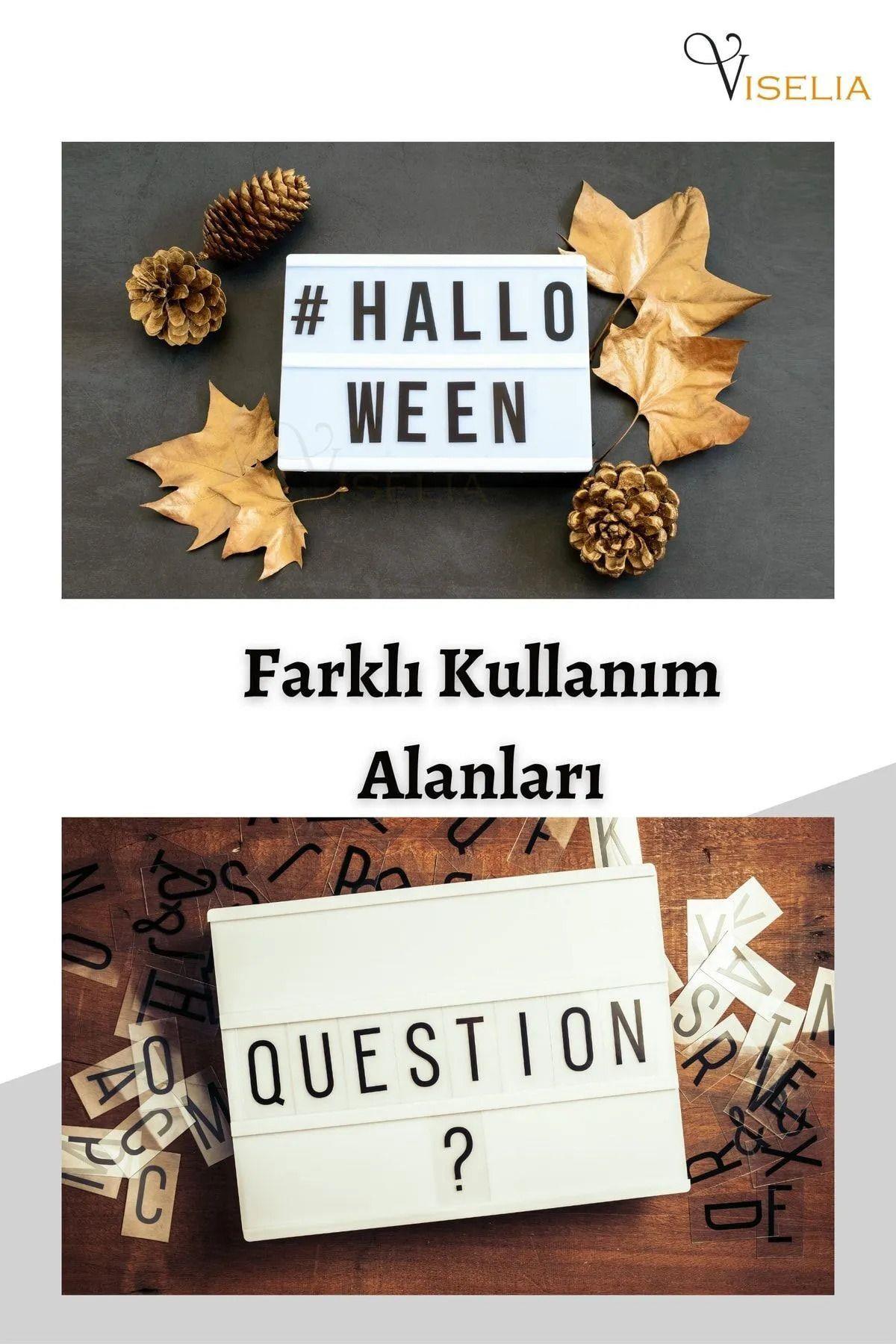 Led Message Light Box 96 Harfli Dekoratif Led Işıklı Mesaj Panosu 30*22 cm Usb ve pilli
