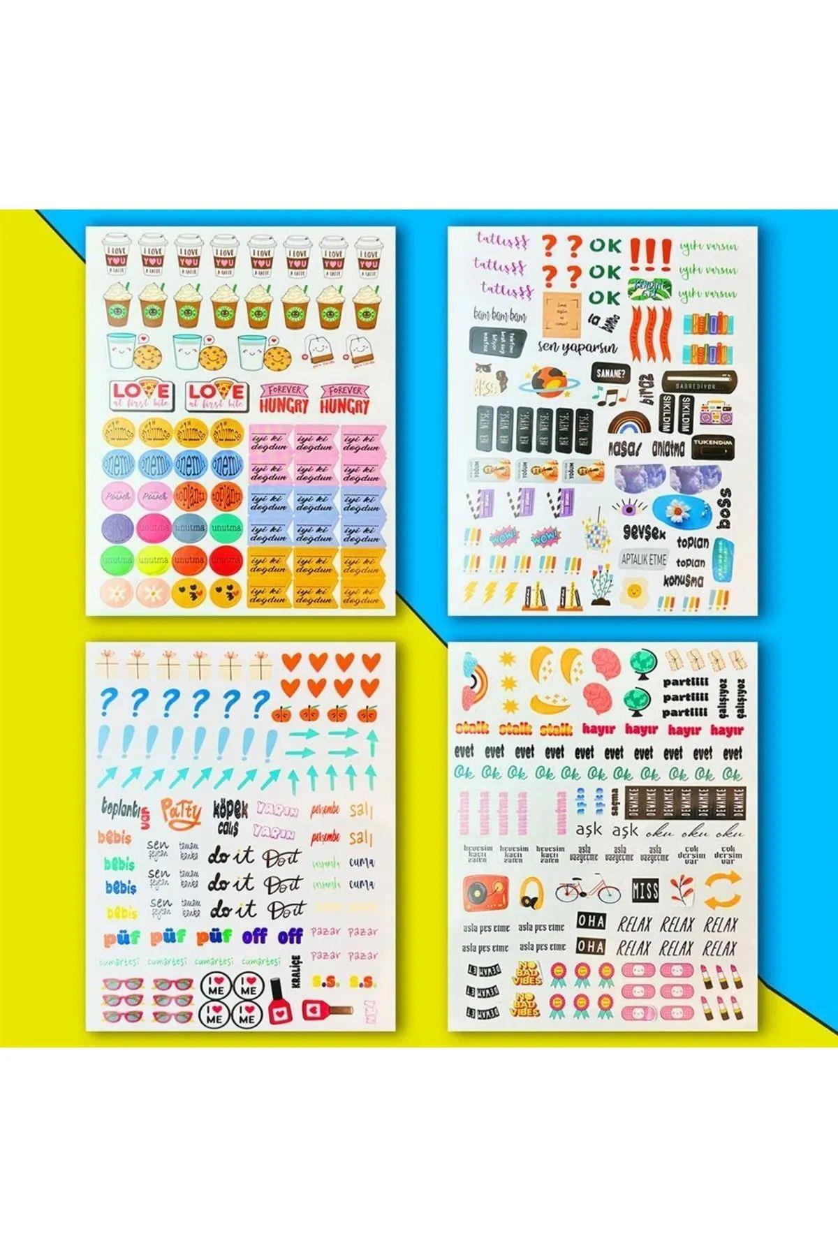 My Dıy Sticker Book 24 * 17 Cm 16 Sayfa Özel Tasarım Rengarenk Sticker Kitabı