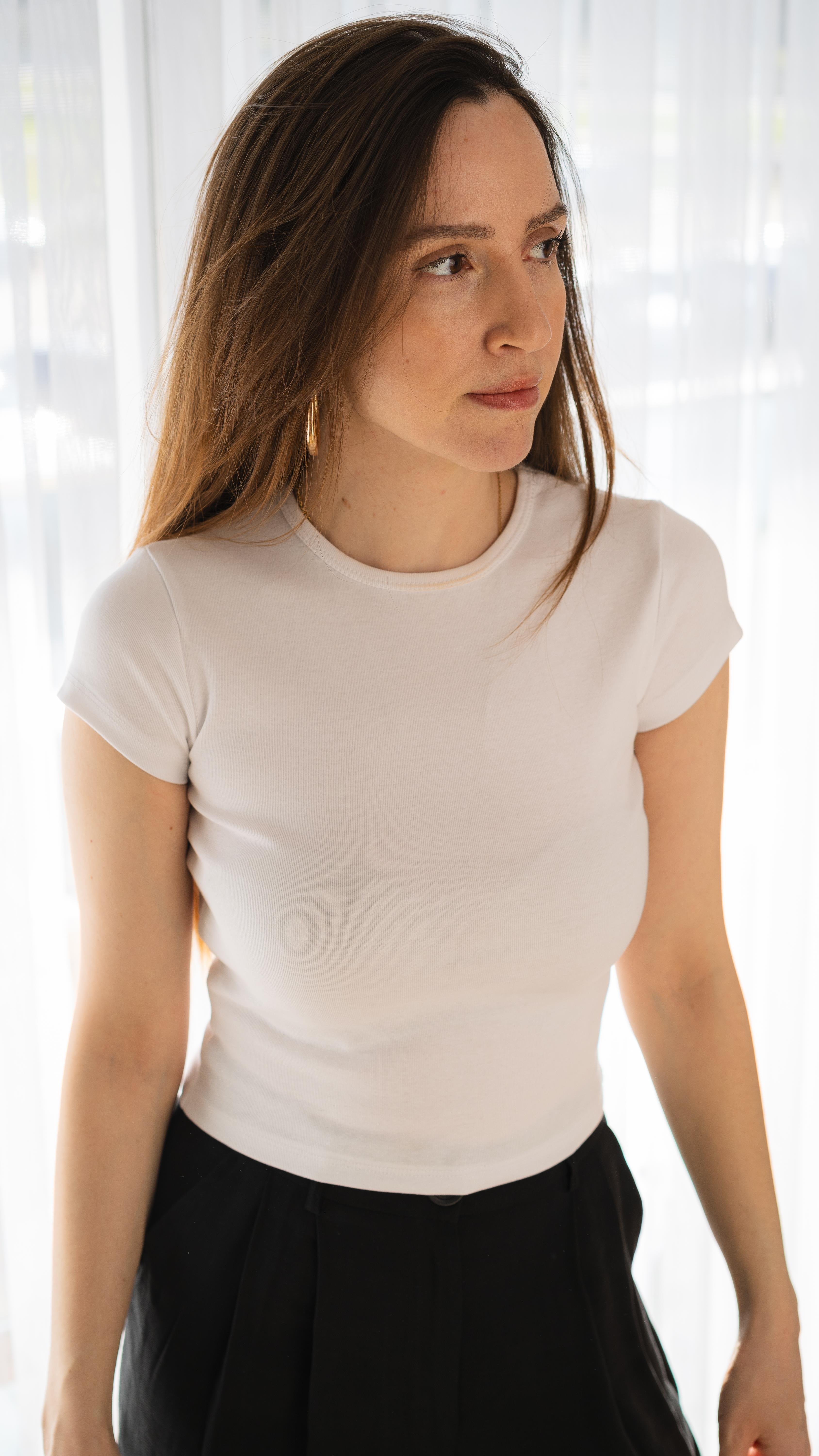 Beyaz Crop T-Shirt