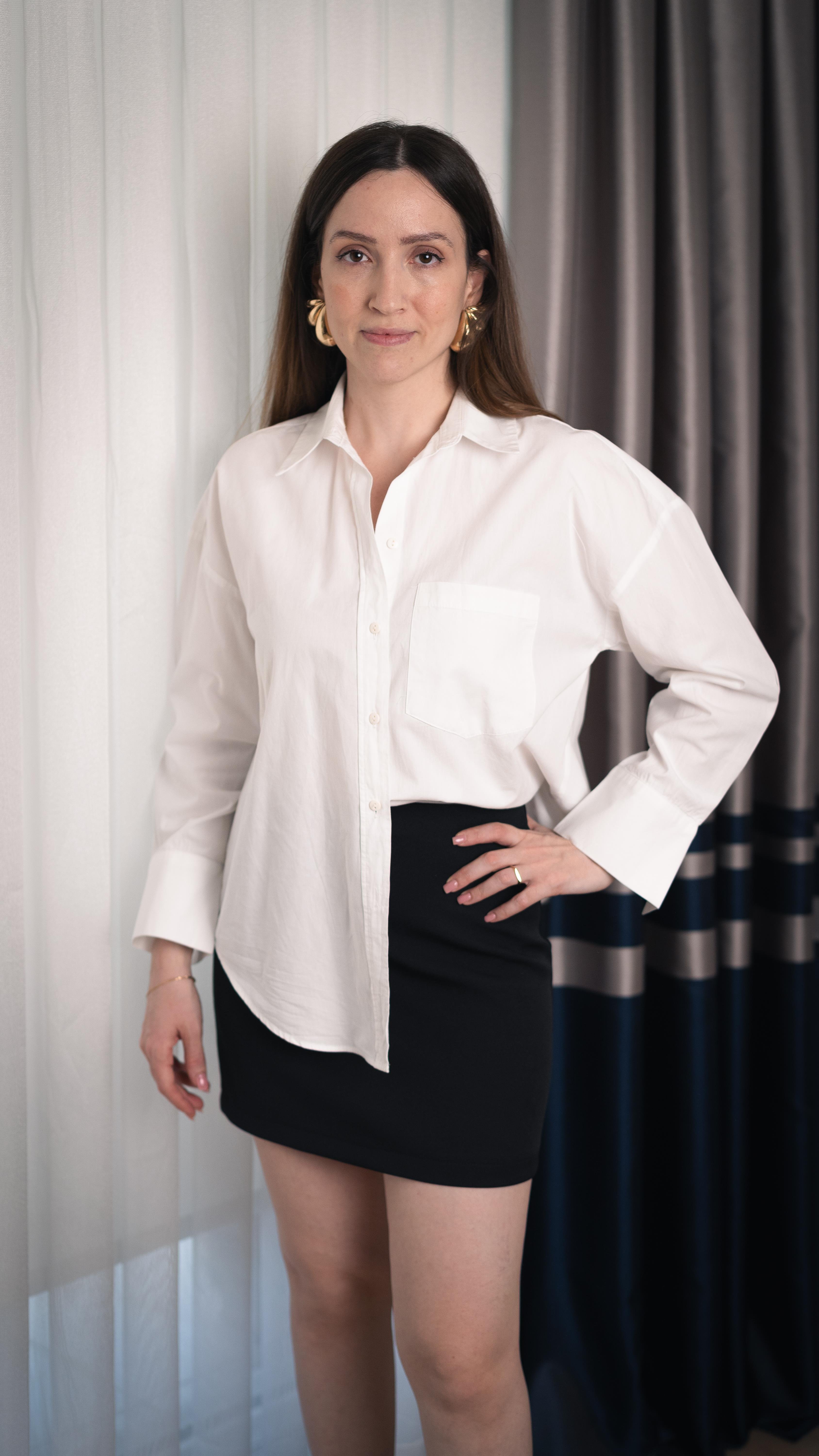 Beyaz Oversize Poplin Gömlek