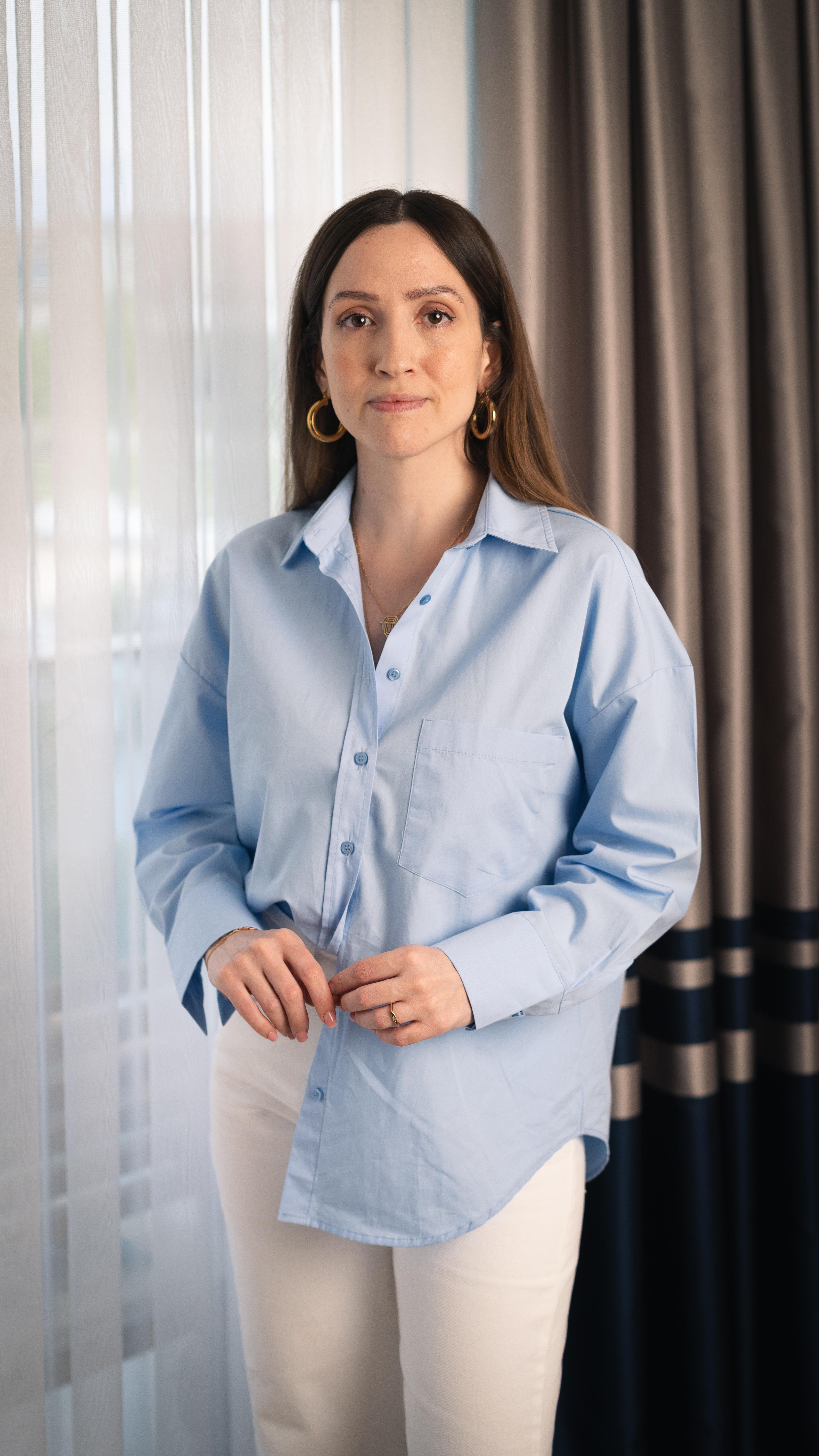 Mavi Oversize Poplin Gömlek