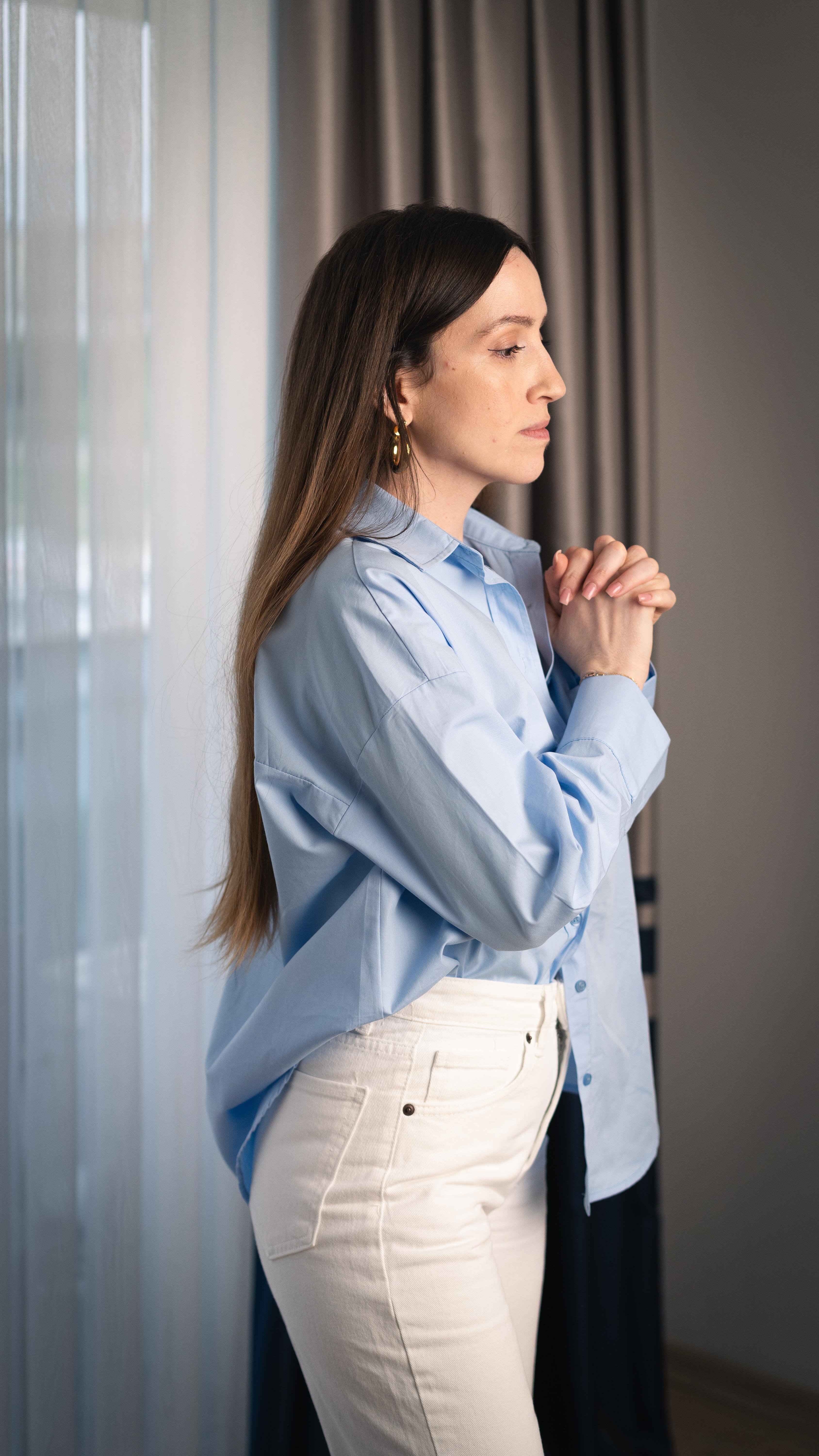 Mavi Oversize Poplin Gömlek