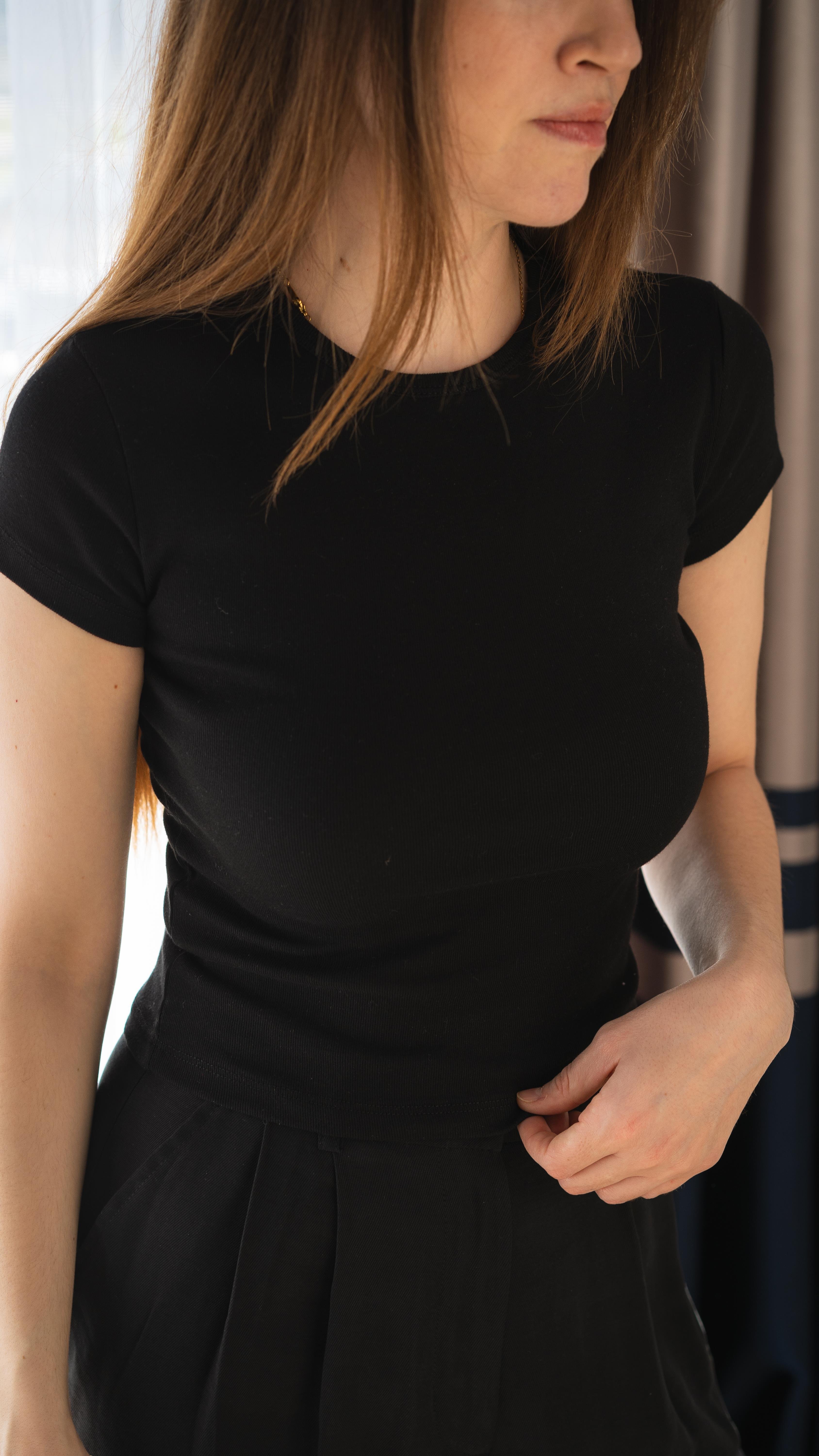 Siyah Crop T-Shirt