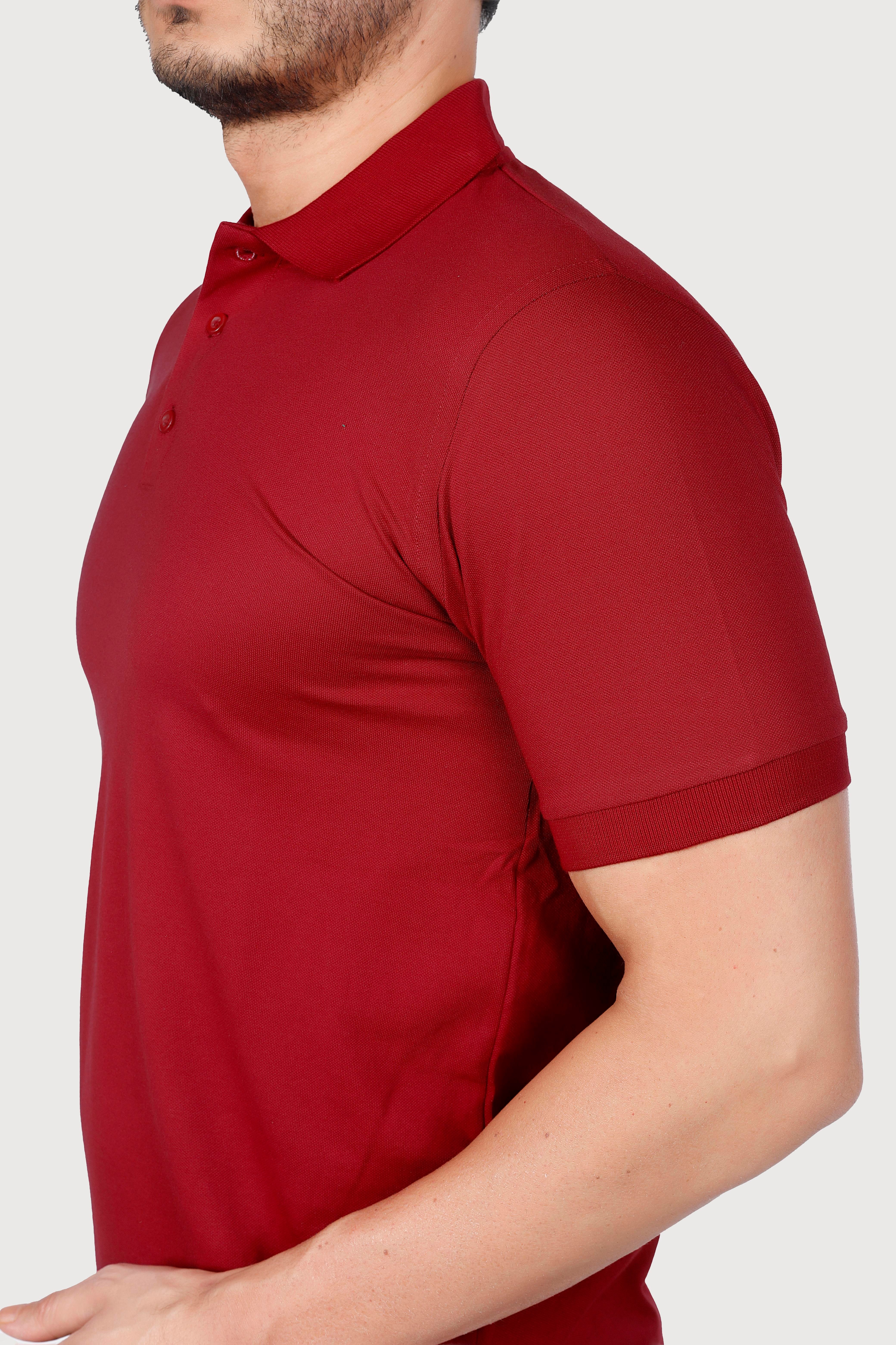 BORDO POLO YAKA 50/50 Pamuk Polyester TİŞORT