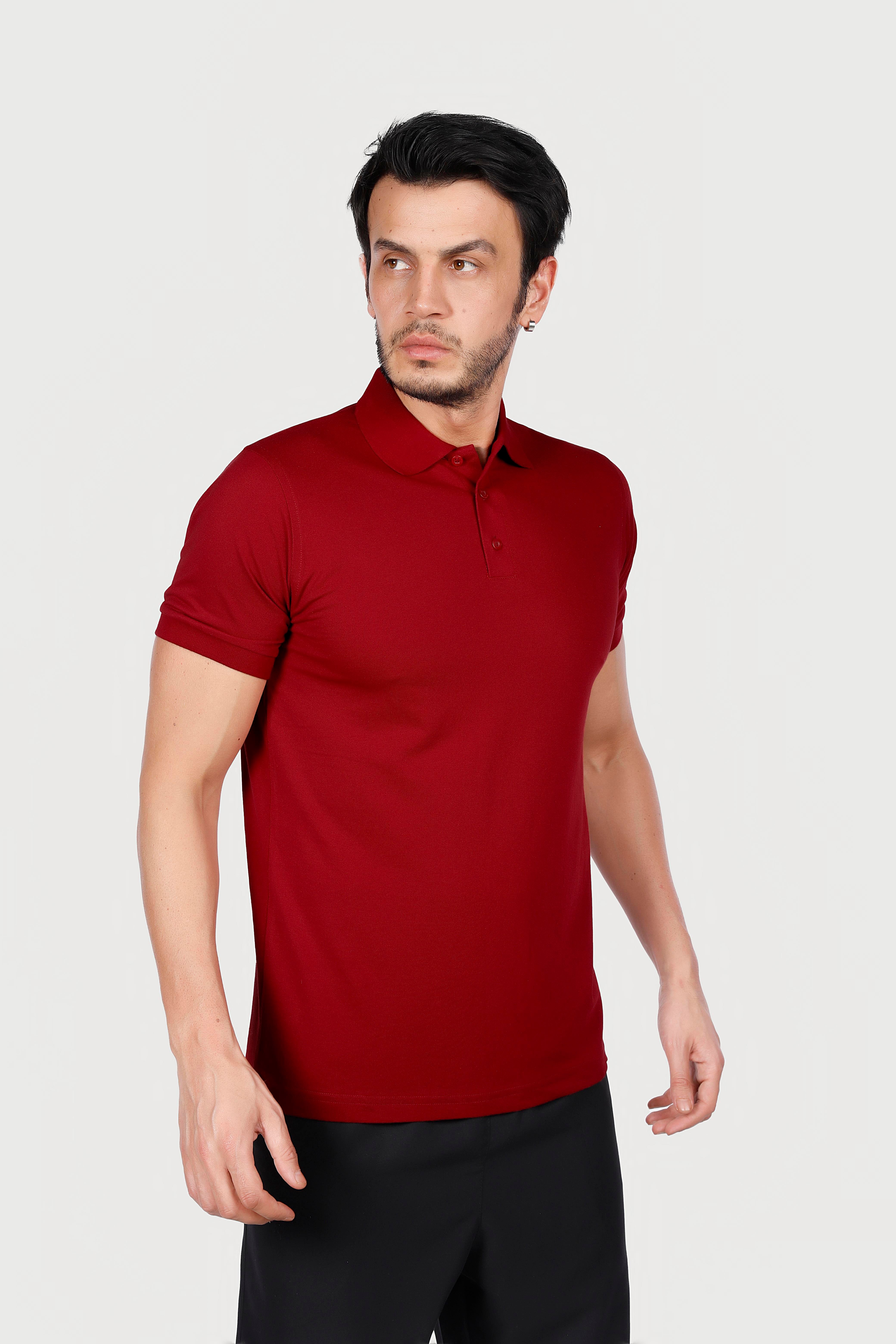 BORDO POLO YAKA 50/50 Pamuk Polyester TİŞORT