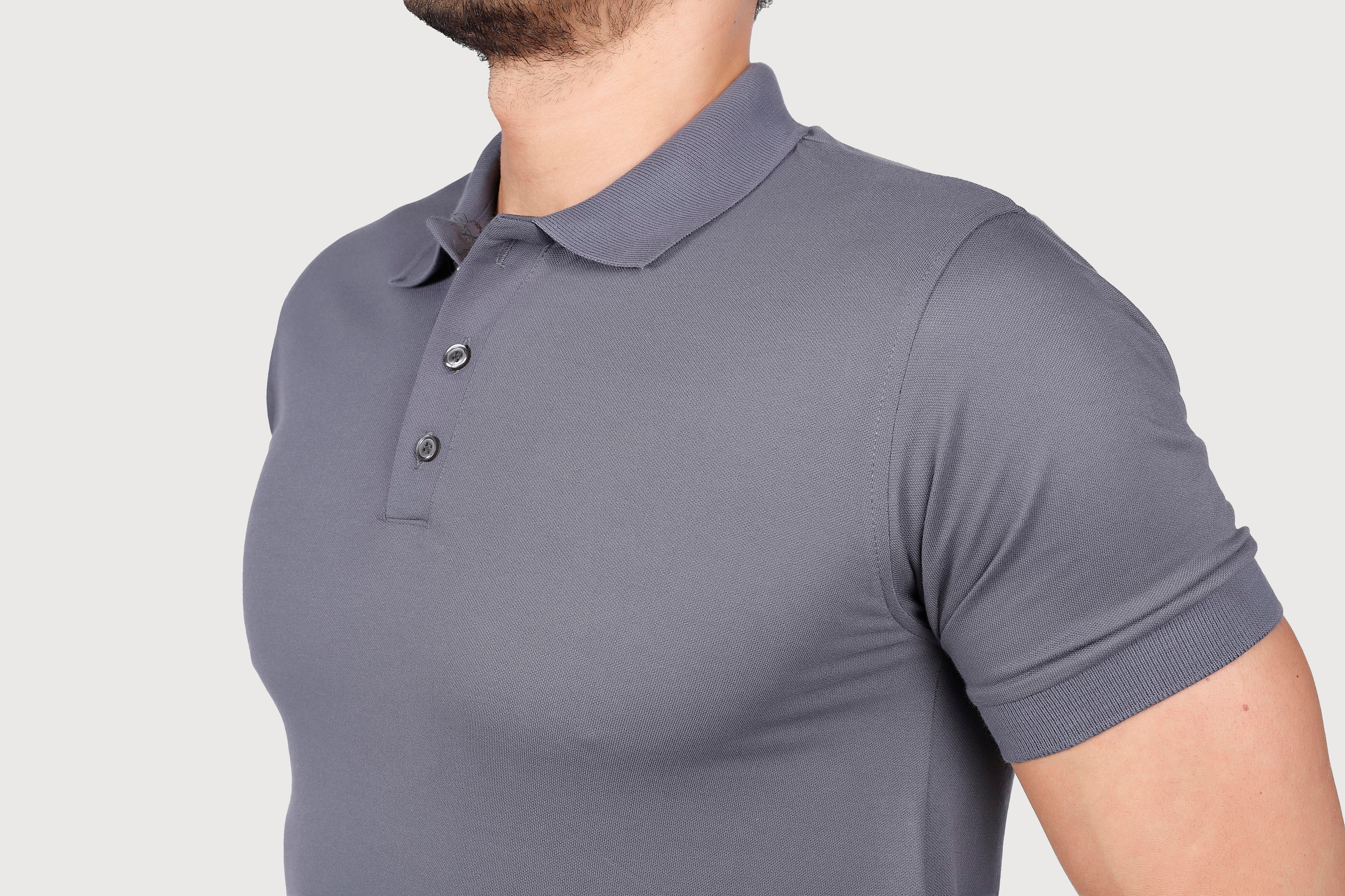 FÜME POLO YAKA 50/50 Pamuk Polyester TİŞORT