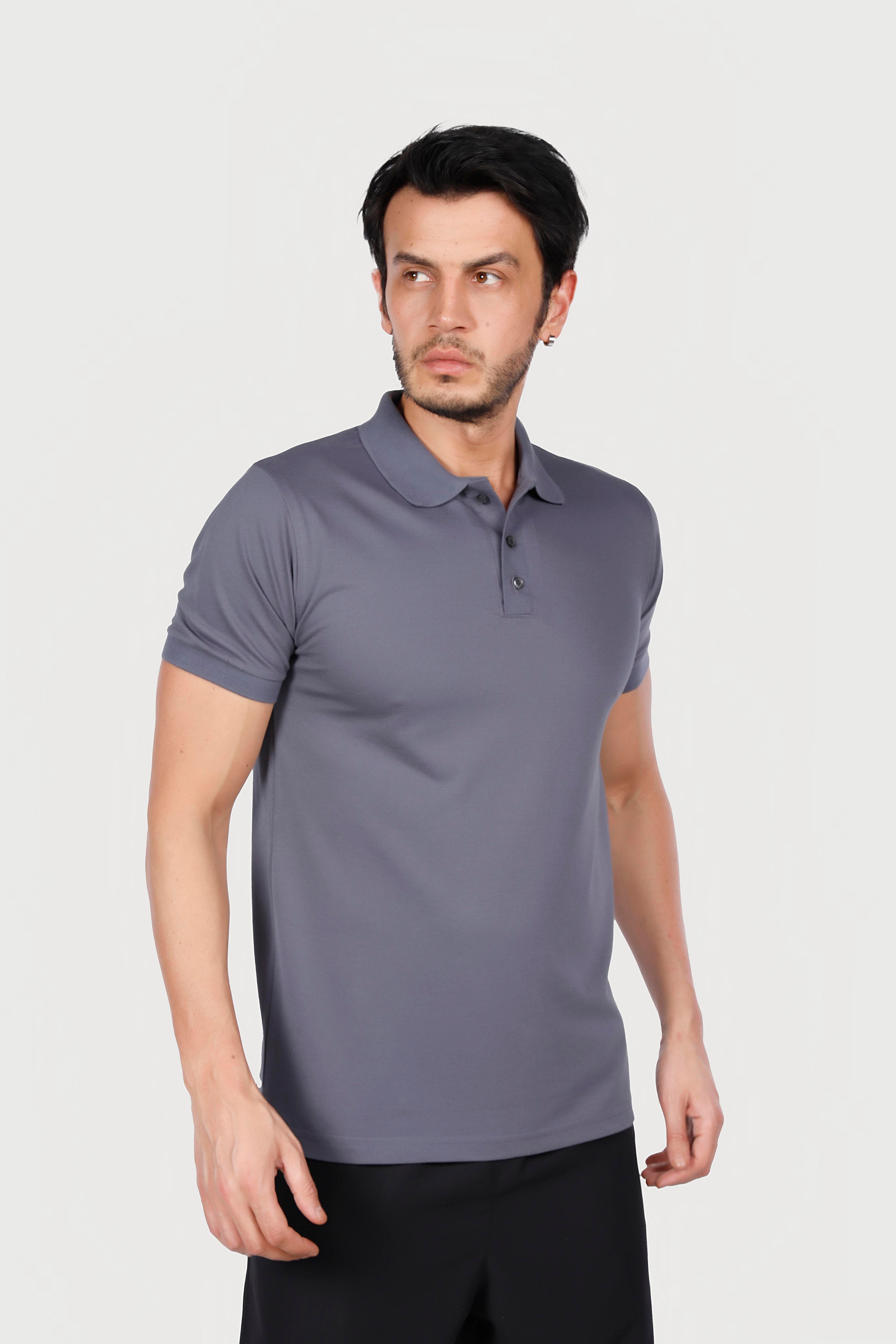 FÜME POLO YAKA 50/50 Pamuk Polyester TİŞORT