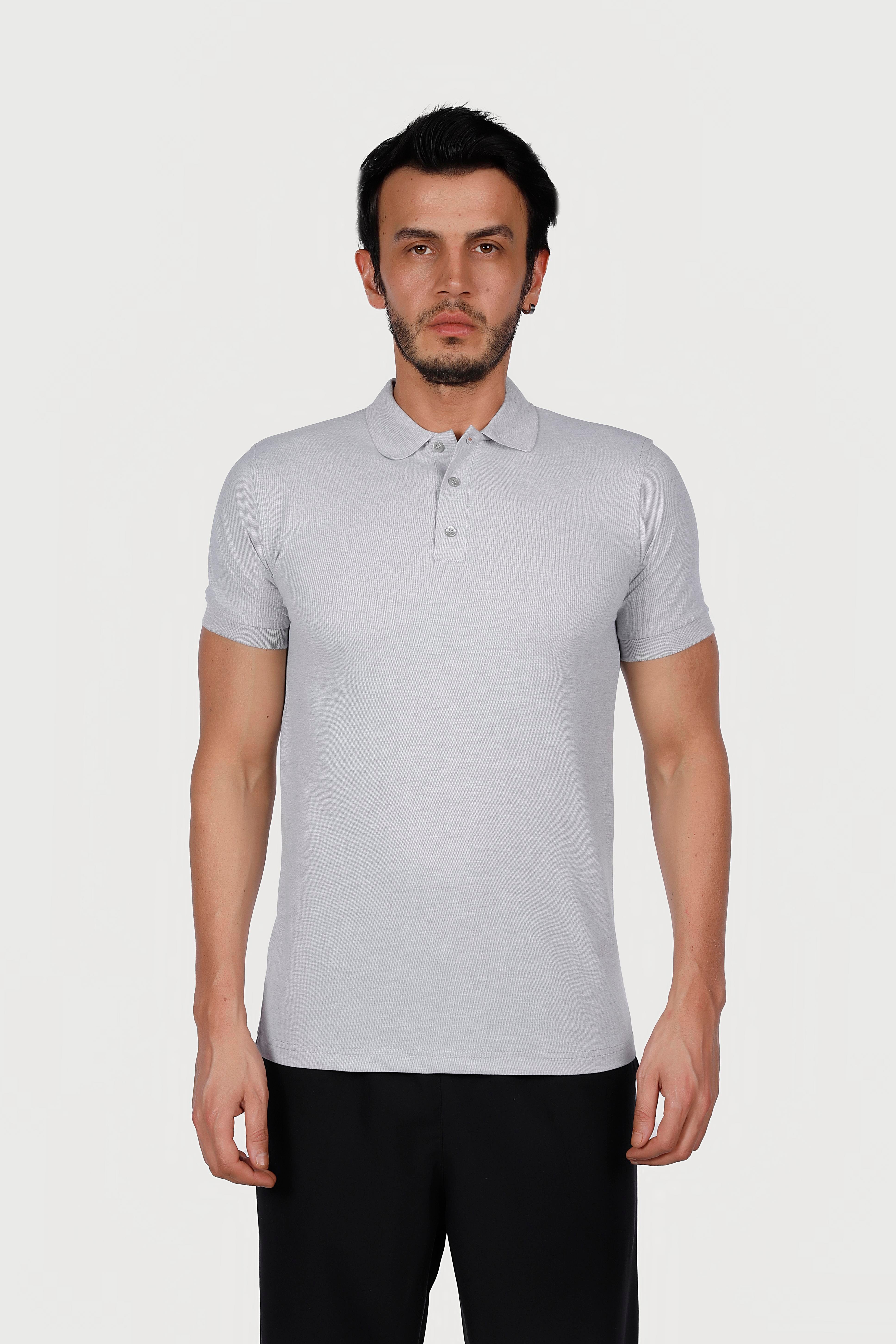 GRİ POLO YAKA 50/50 Pamuk Polyester TİŞORT