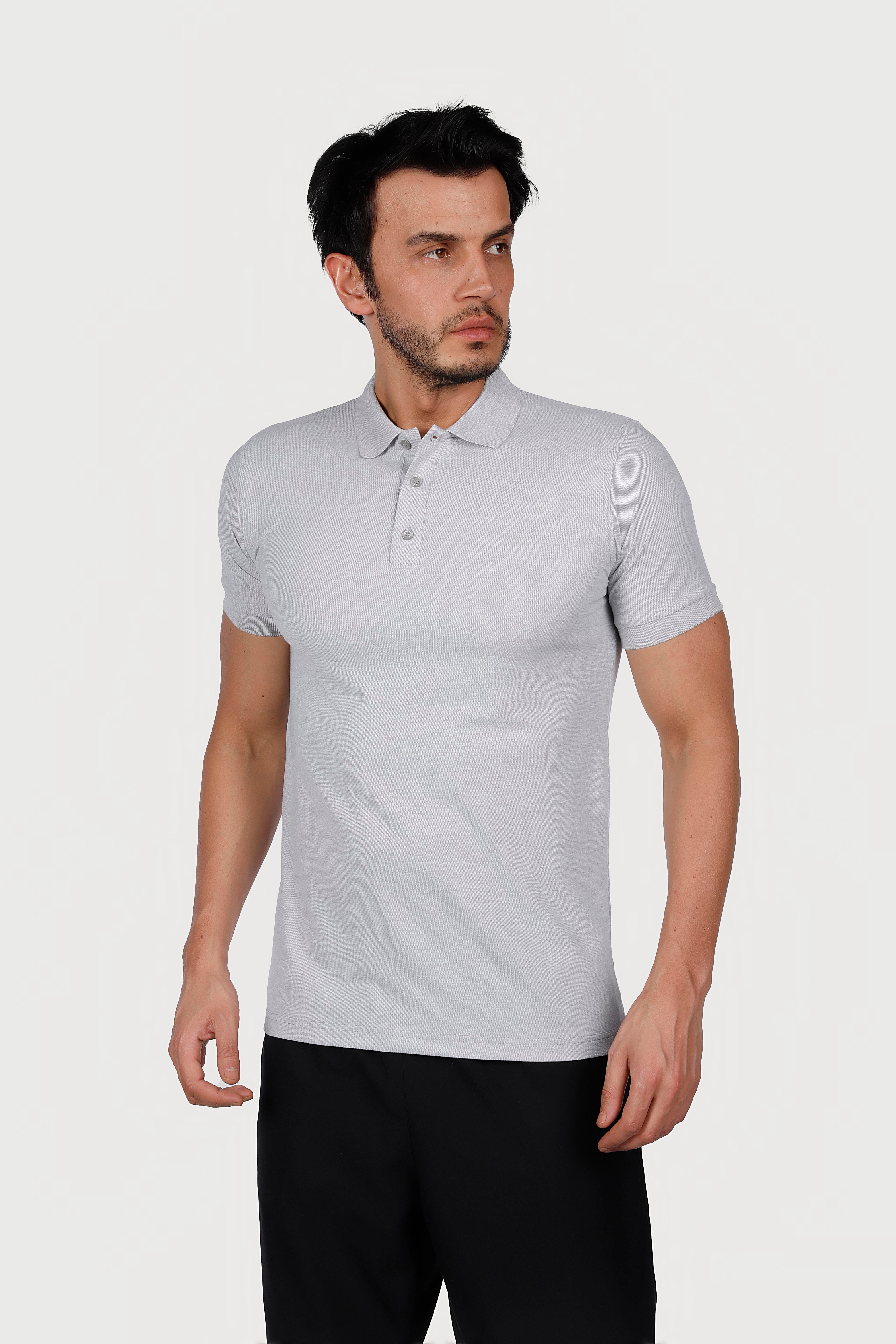 GRİ POLO YAKA 50/50 Pamuk Polyester TİŞORT