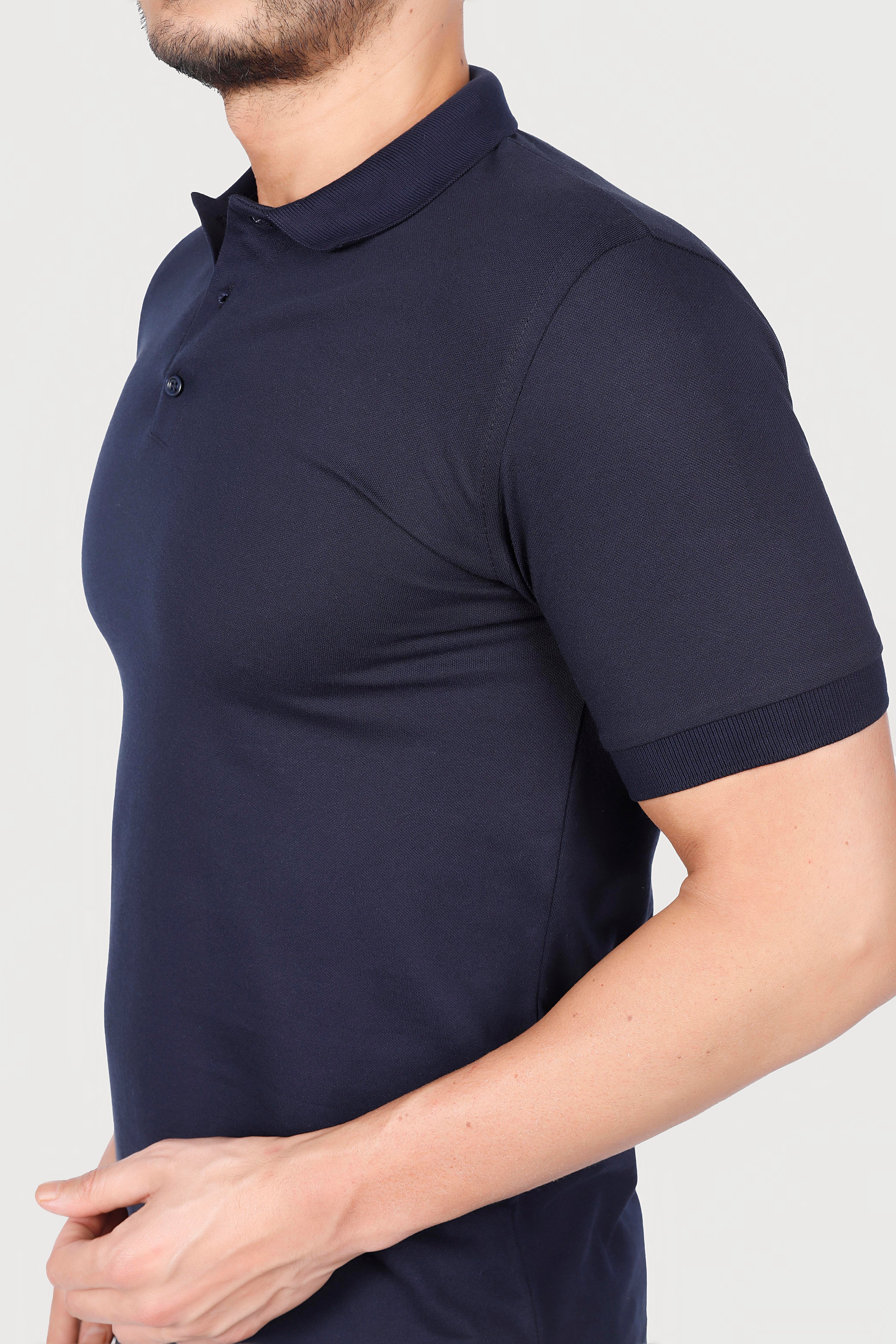 LACİVERT YAKA 50/50 Pamuk Polyester TİŞORT
