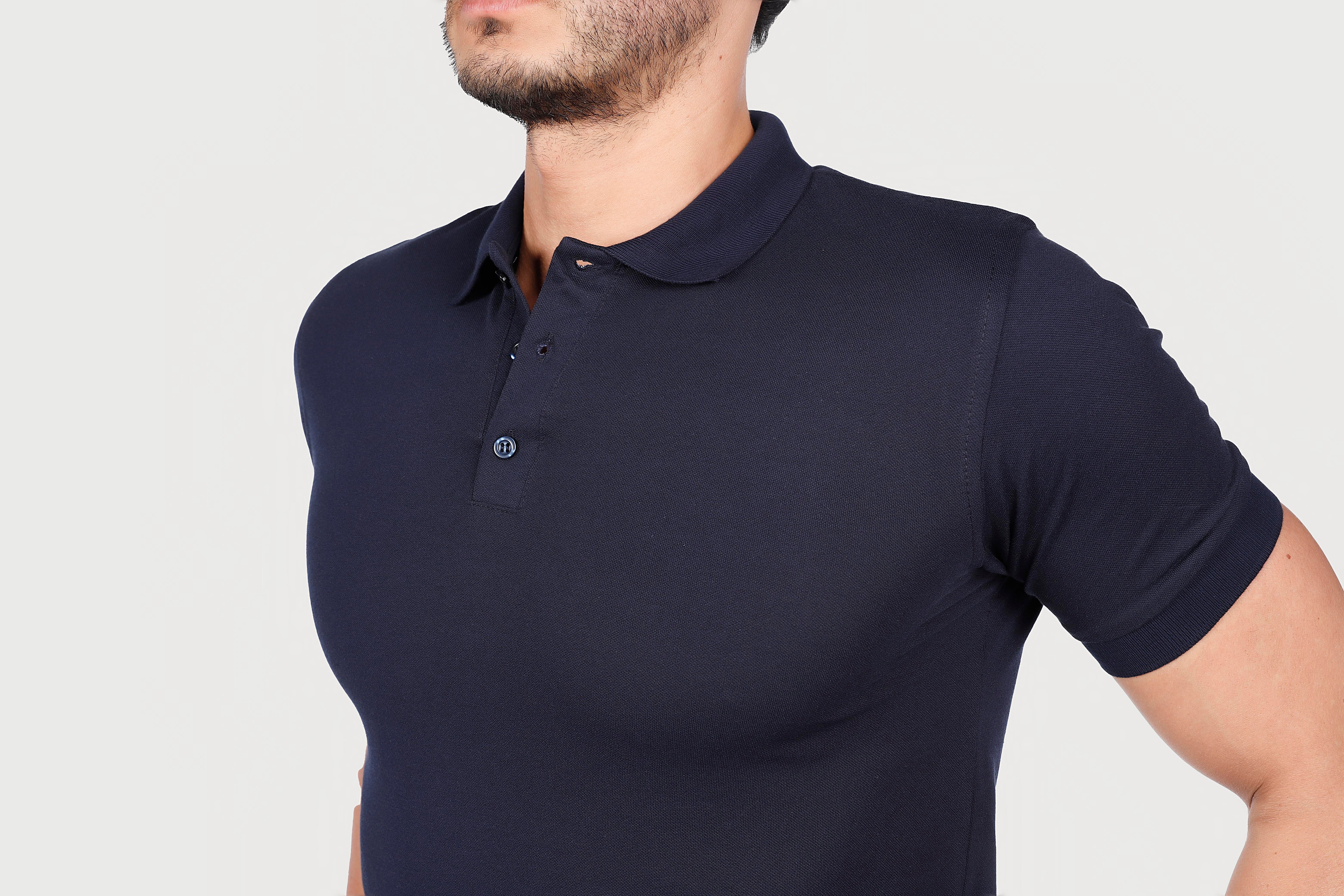 LACİVERT YAKA 50/50 Pamuk Polyester TİŞORT