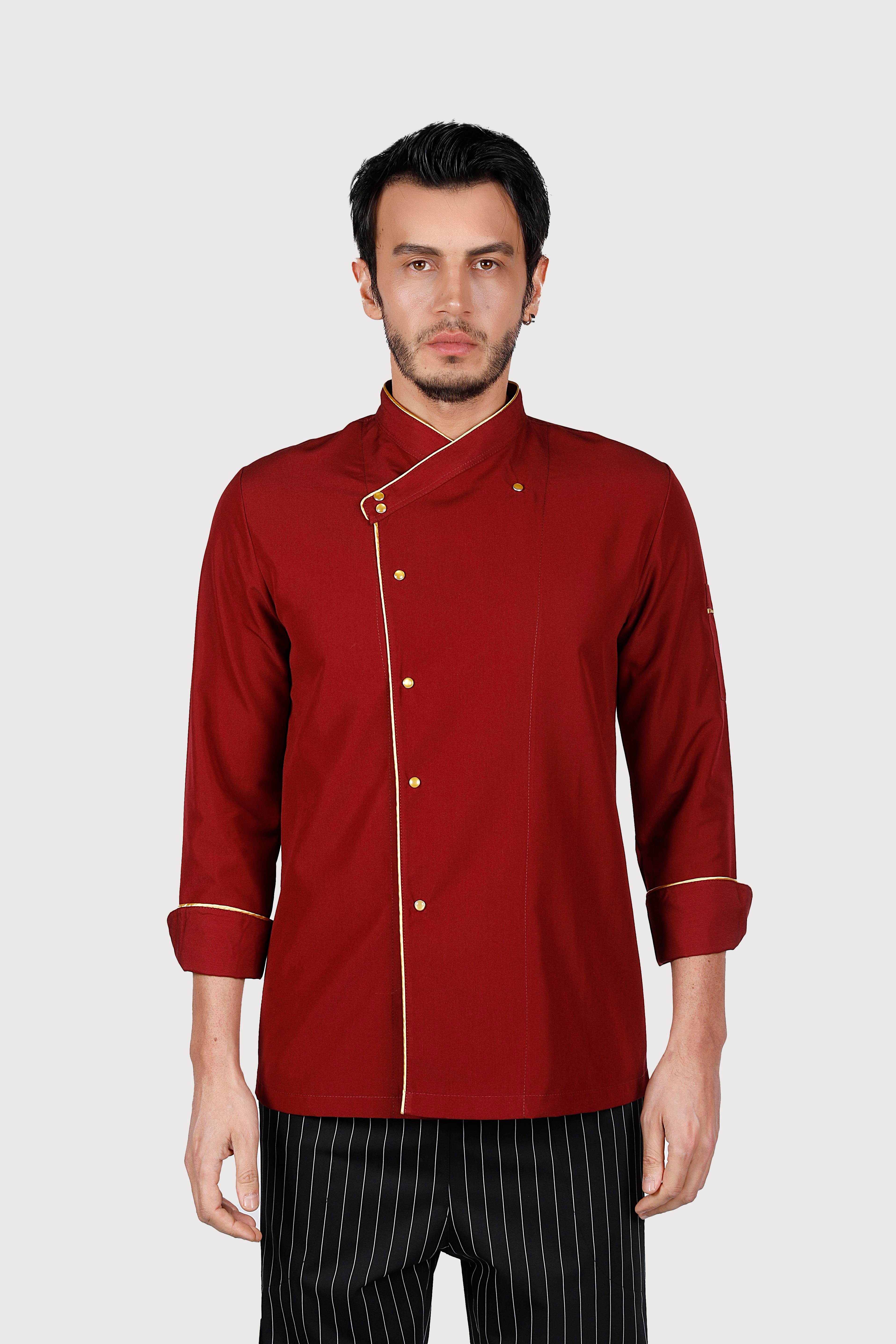 Şal Yaka Bordo Gold Biyeli