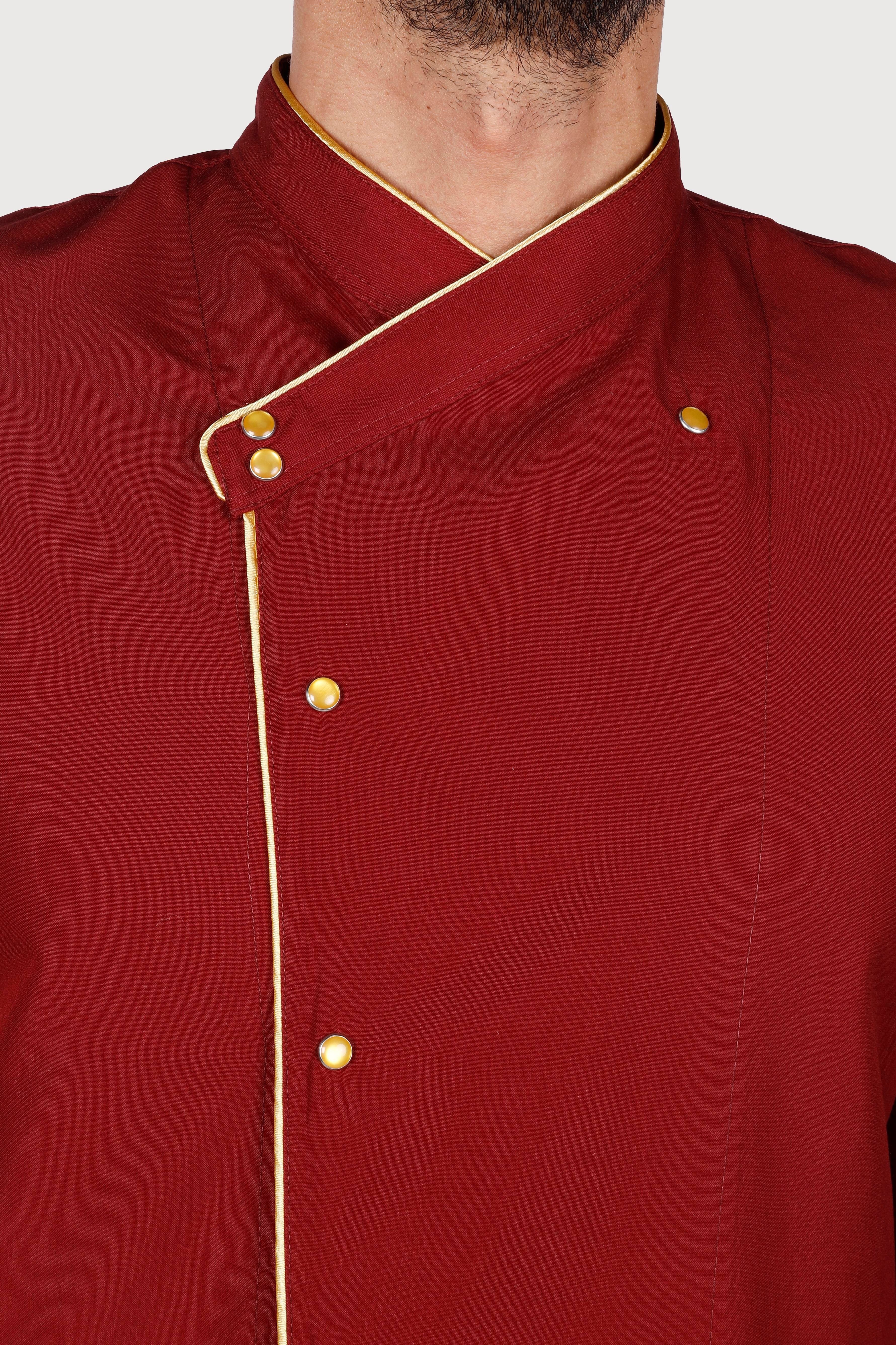 Şal Yaka Bordo Gold Biyeli