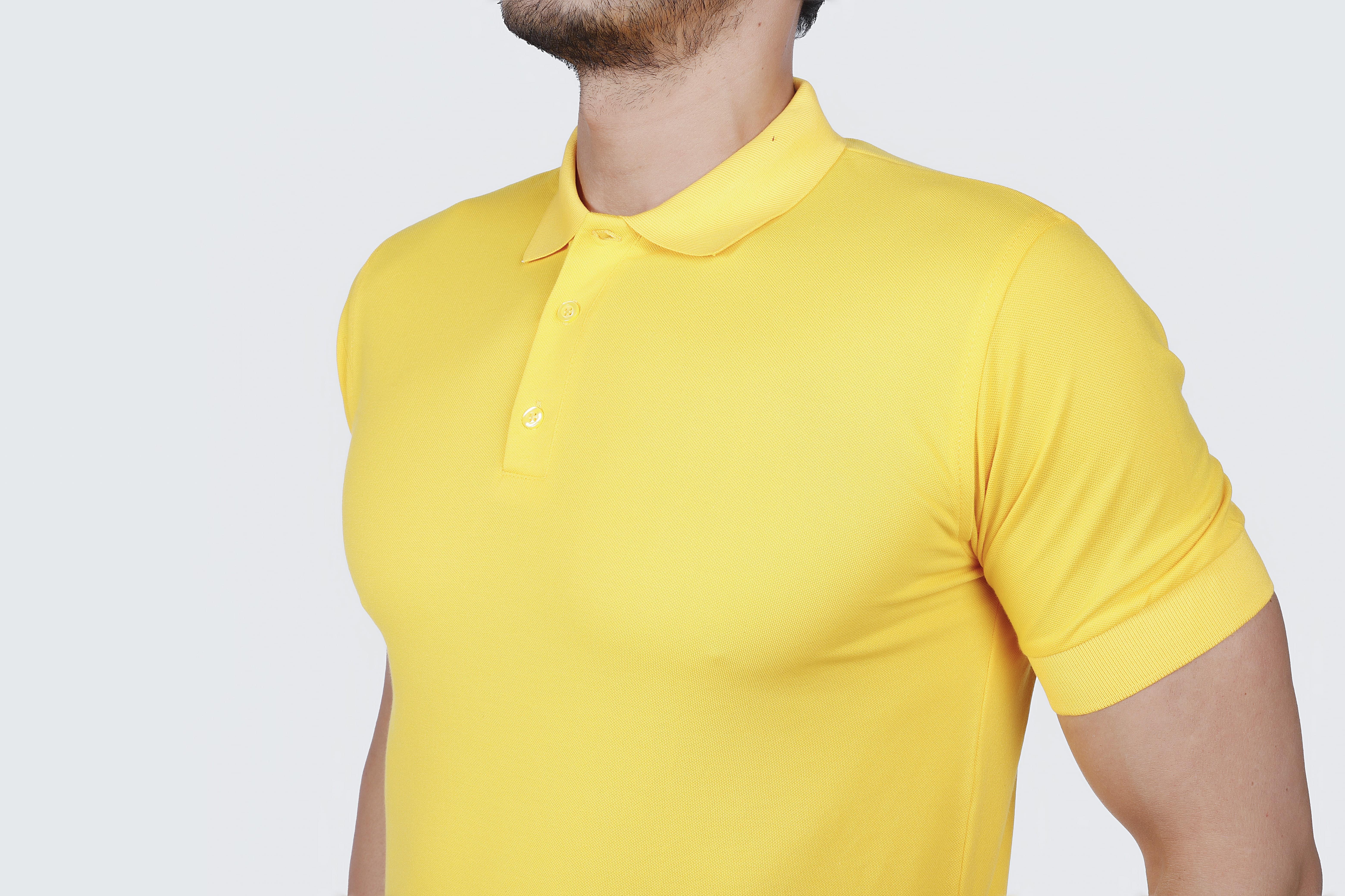 SARI POLO YAKA 50/50 Pamuk Polyester TİŞORT