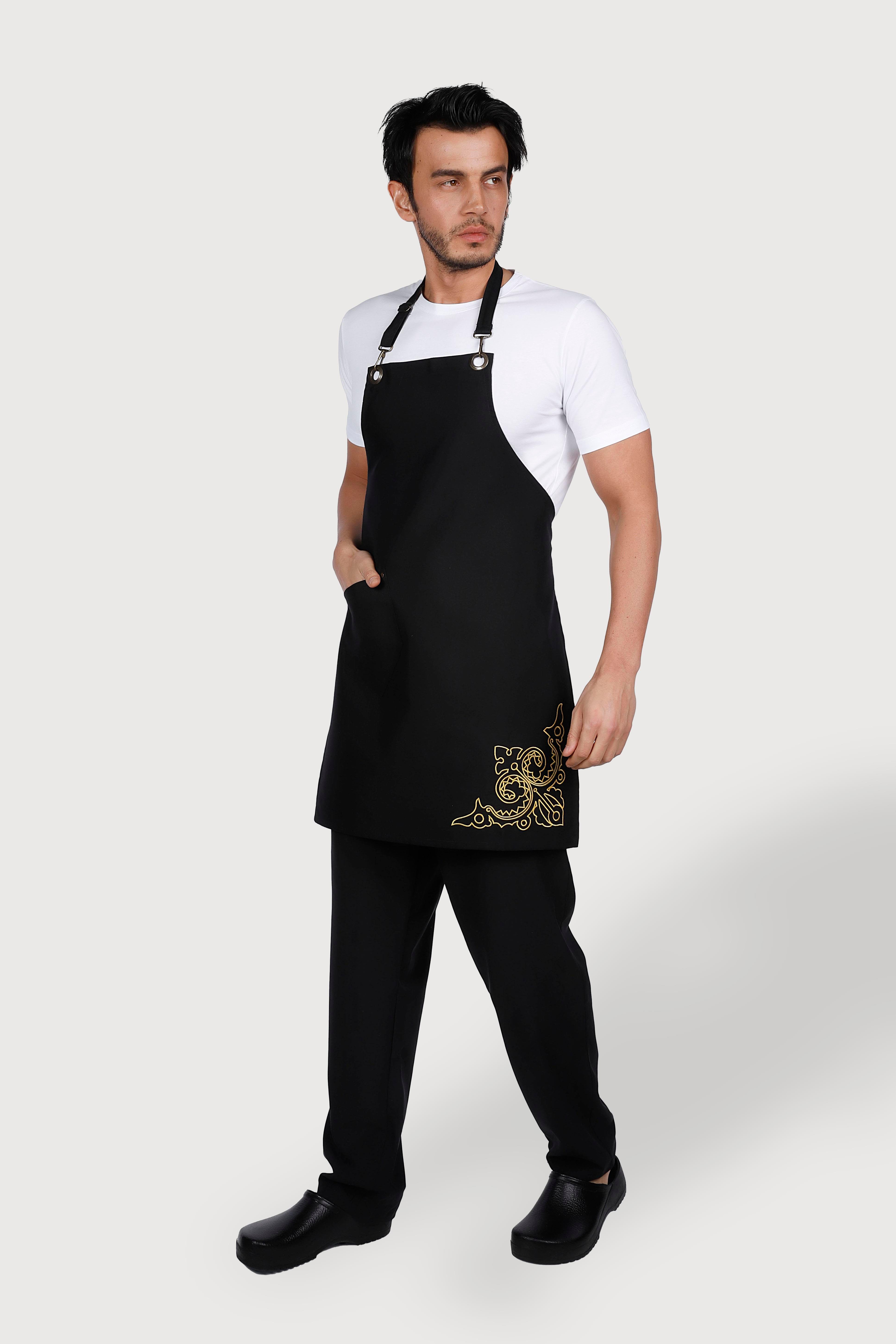 Siyah Gold Nakışlı Önlük