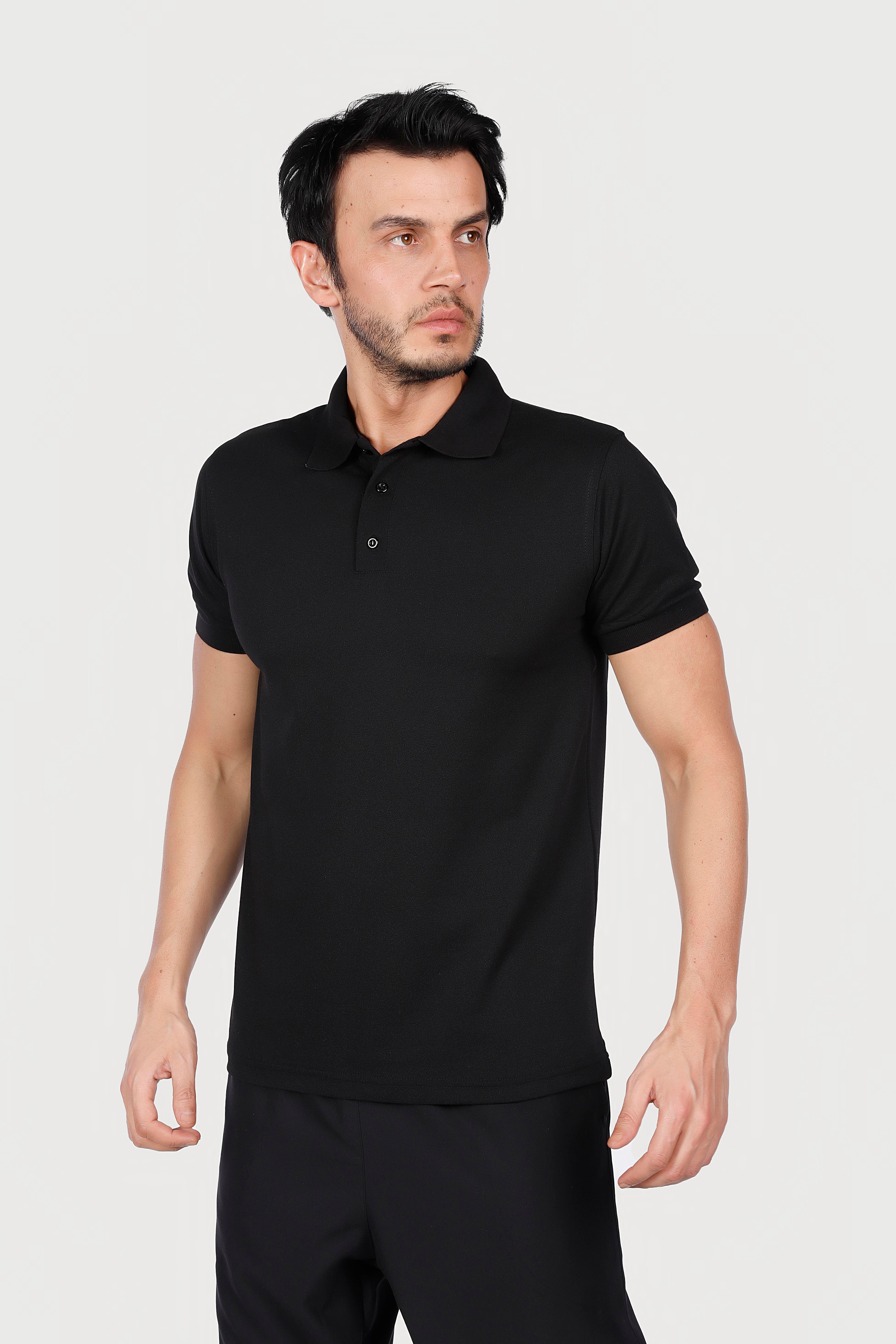 SİYAH POLO YAKA 50/50 Pamuk Polyester TİŞORT
