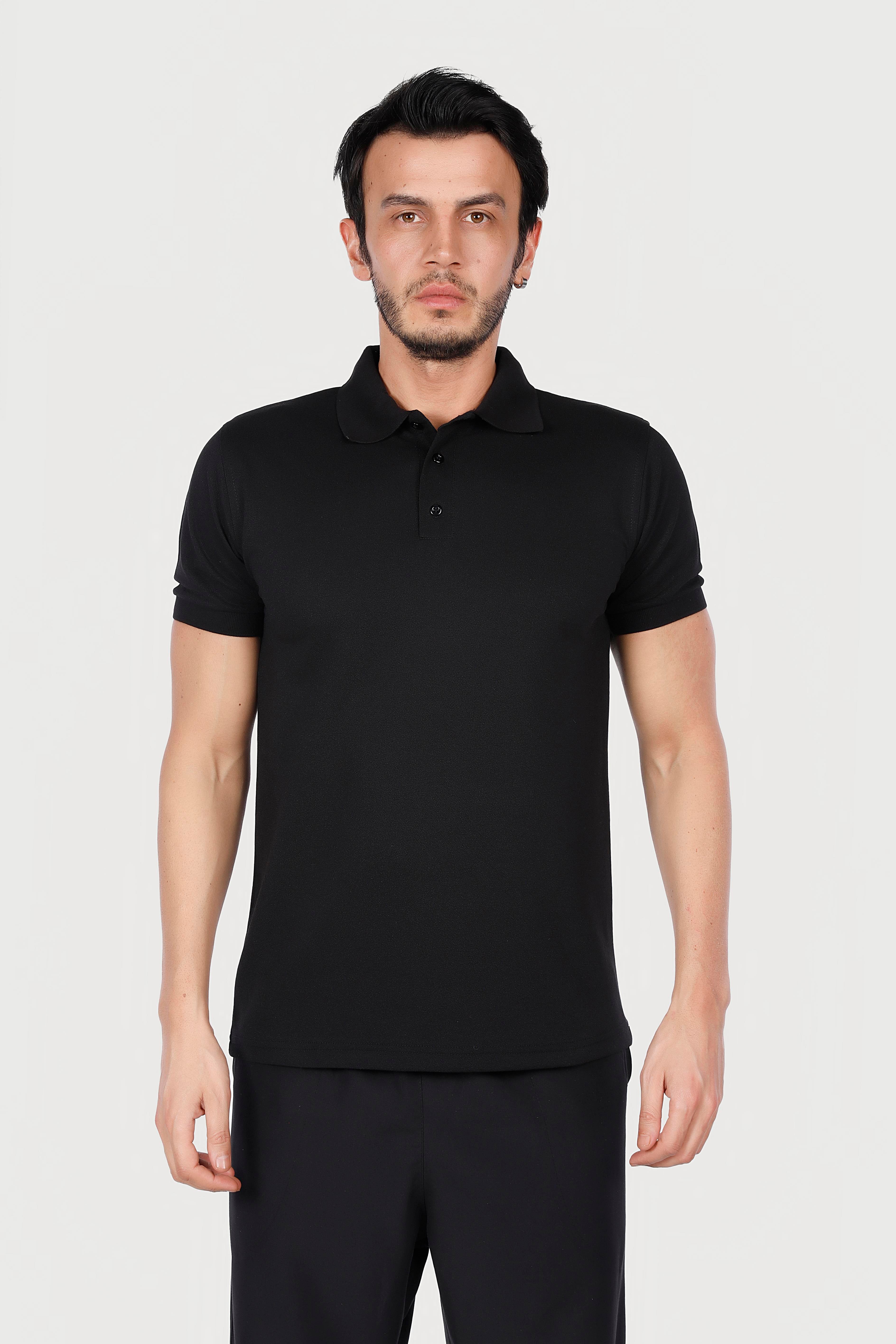 SİYAH POLO YAKA 50/50 Pamuk Polyester TİŞORT