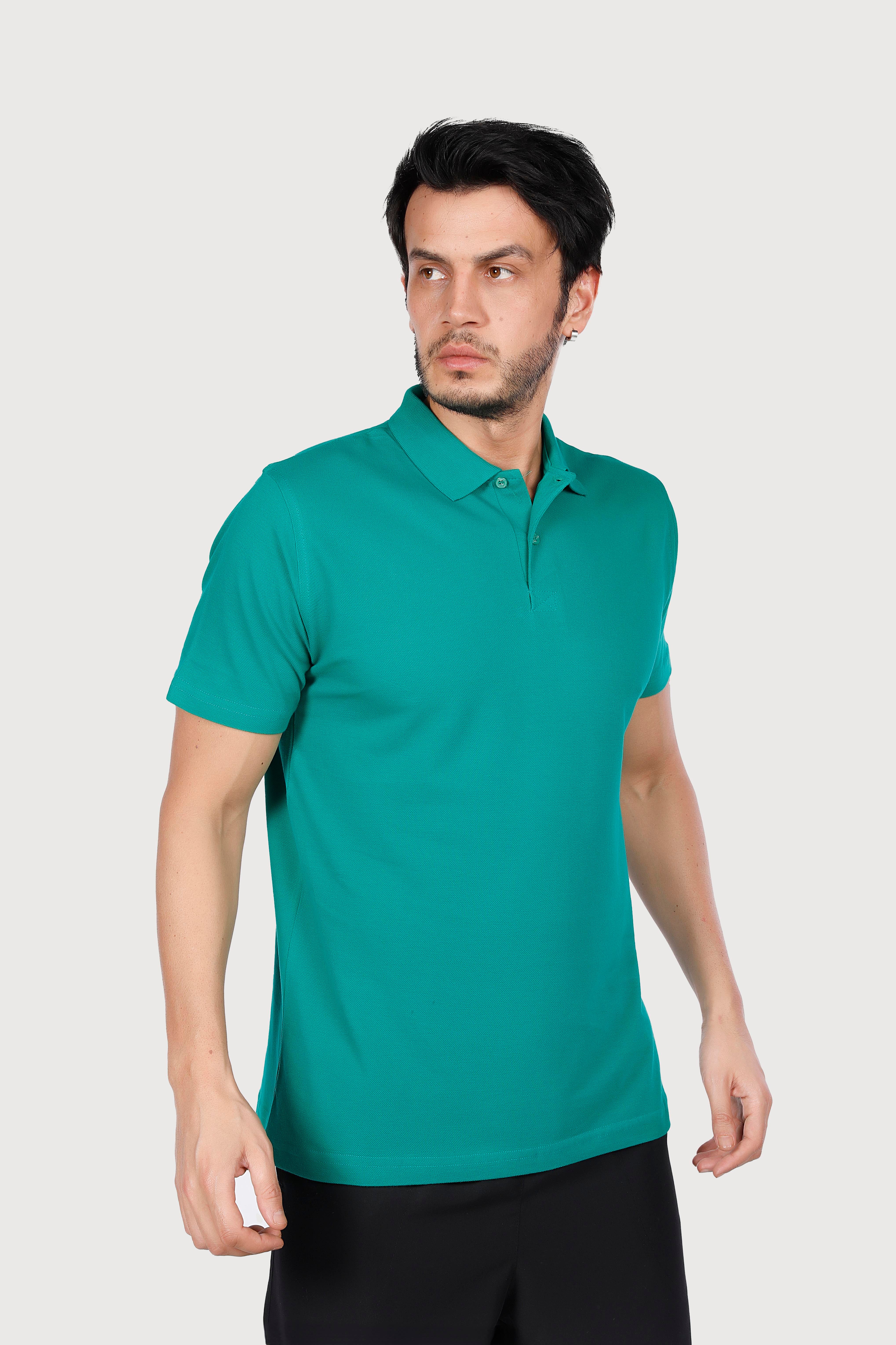 Yeşil Polo Yaka Penye Tişört